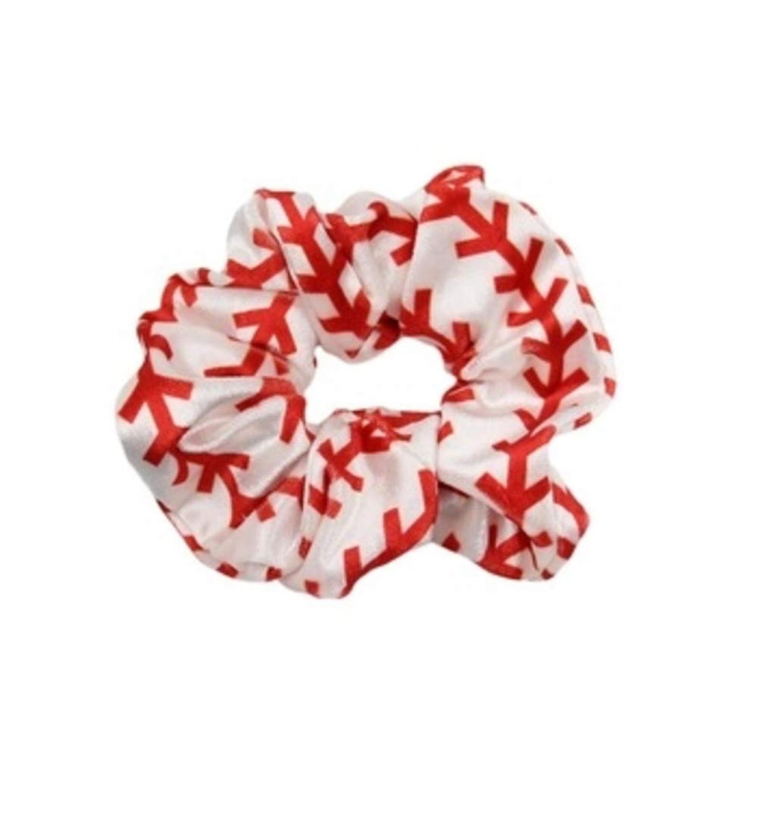 Baseball Premium Velvet Scrunchie - No Crease Hair Elastic | Baseball Hair Accessories - Buy Online on GoSupps.com