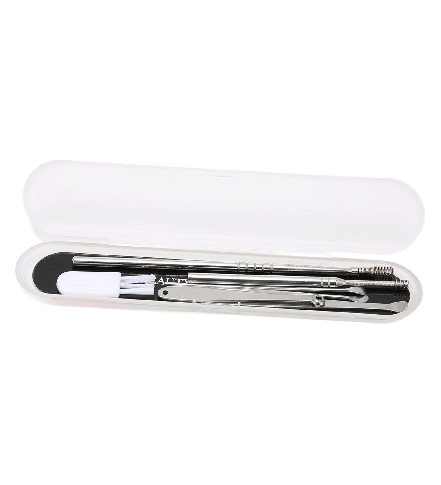 Spring Earwax Cleaner Tool 7 In1 Stainless Steel Ear Pick Set Exquisite Remove Earwax for Ear Cleaning - Buy Online on GoSupps.com