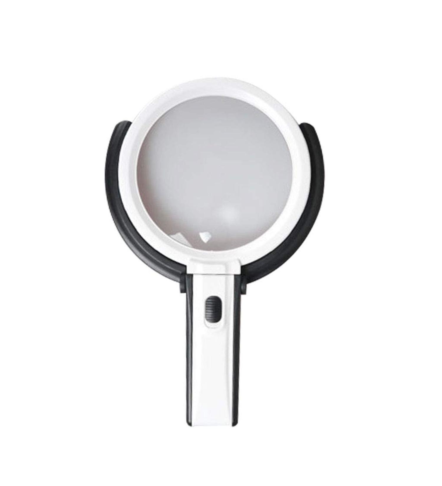 Magnifiers Portable 5X 10x HD Foldable Desktop Magnifier with Light Handheld LED Light Compatible with Old Man Reading Size - Main Mirror 138mm Assisted Mirror 25mm Reading Aids - Buy Online on GoSupps.com