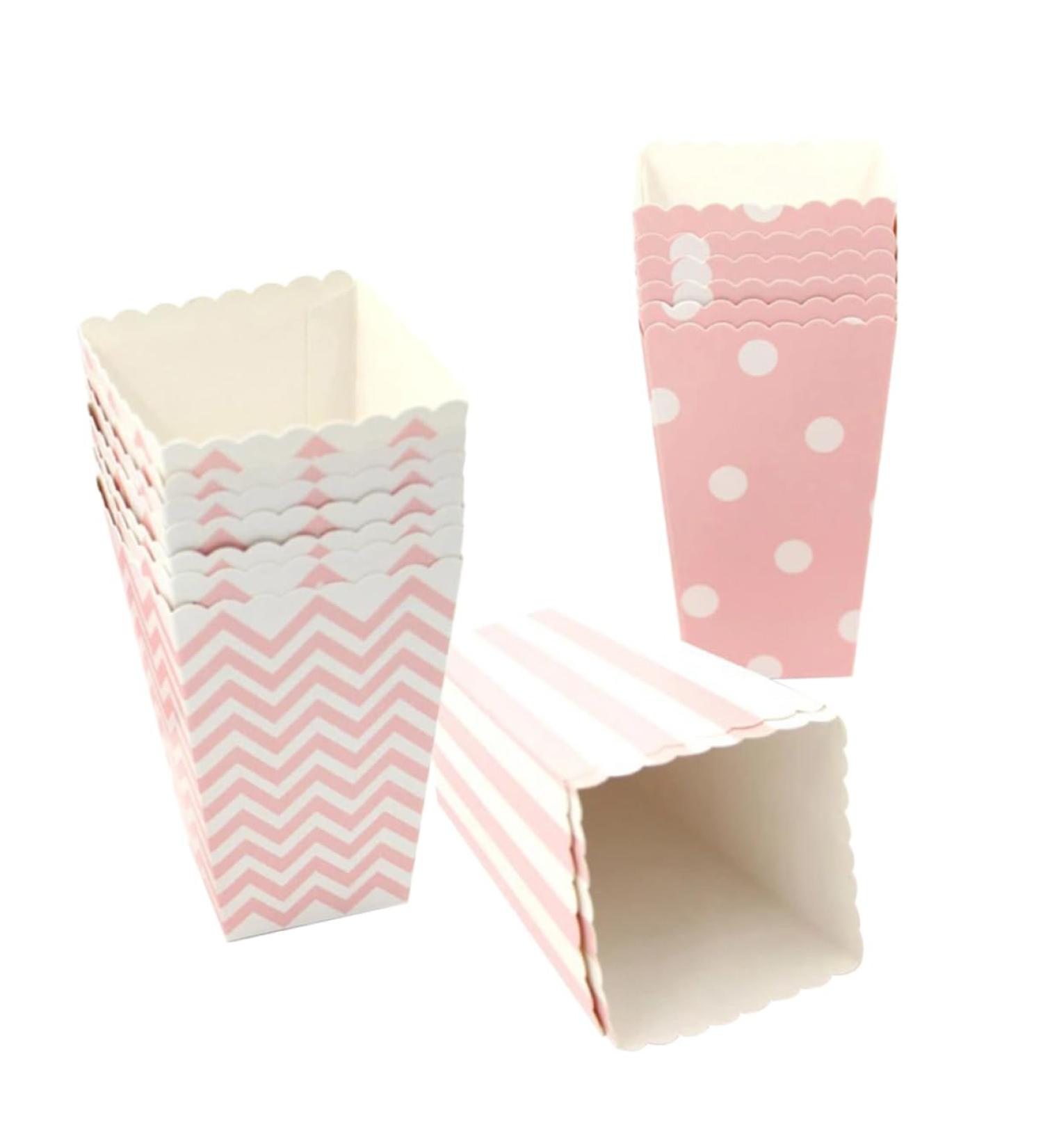 Zerodeko 36pcs Box Cardboard Popcorn Snackbox Popped Popcorn Snack+box Popcorn Containers Cartoon Headgear Biscuits Cookies Boxes for Gifts Pink Containers Picnics Stripe Party Supplies 1 - Buy Online on GoSupps.com