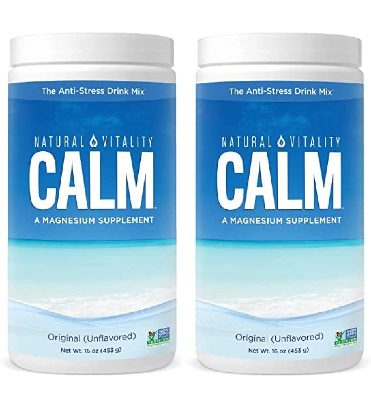 Natural Vitality Natural Magnesium Calm (2 Bottles of 16 Ounce)
