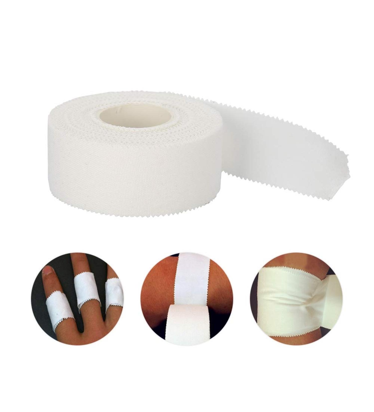 Self-Adhesive Bandage - White Cotton Finger Wrist Ankle Protection | First-Aid Wrap Tape for Sports (2.5CM x 10M - Buy Online on GoSupps.com