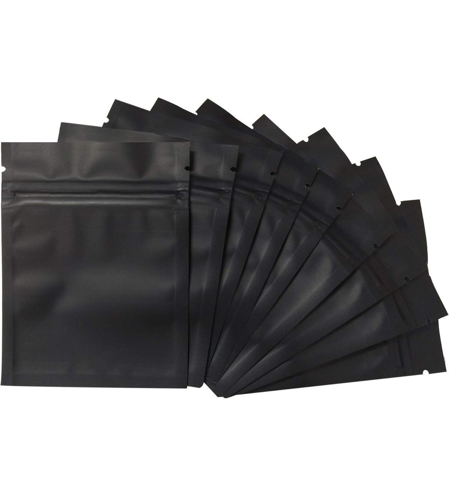 100 Pack 3x4 Inch Smell Proof Matte Black Resealable Mylar Bags - Foil Pouch Flat Bags - Buy Online on GoSupps.com