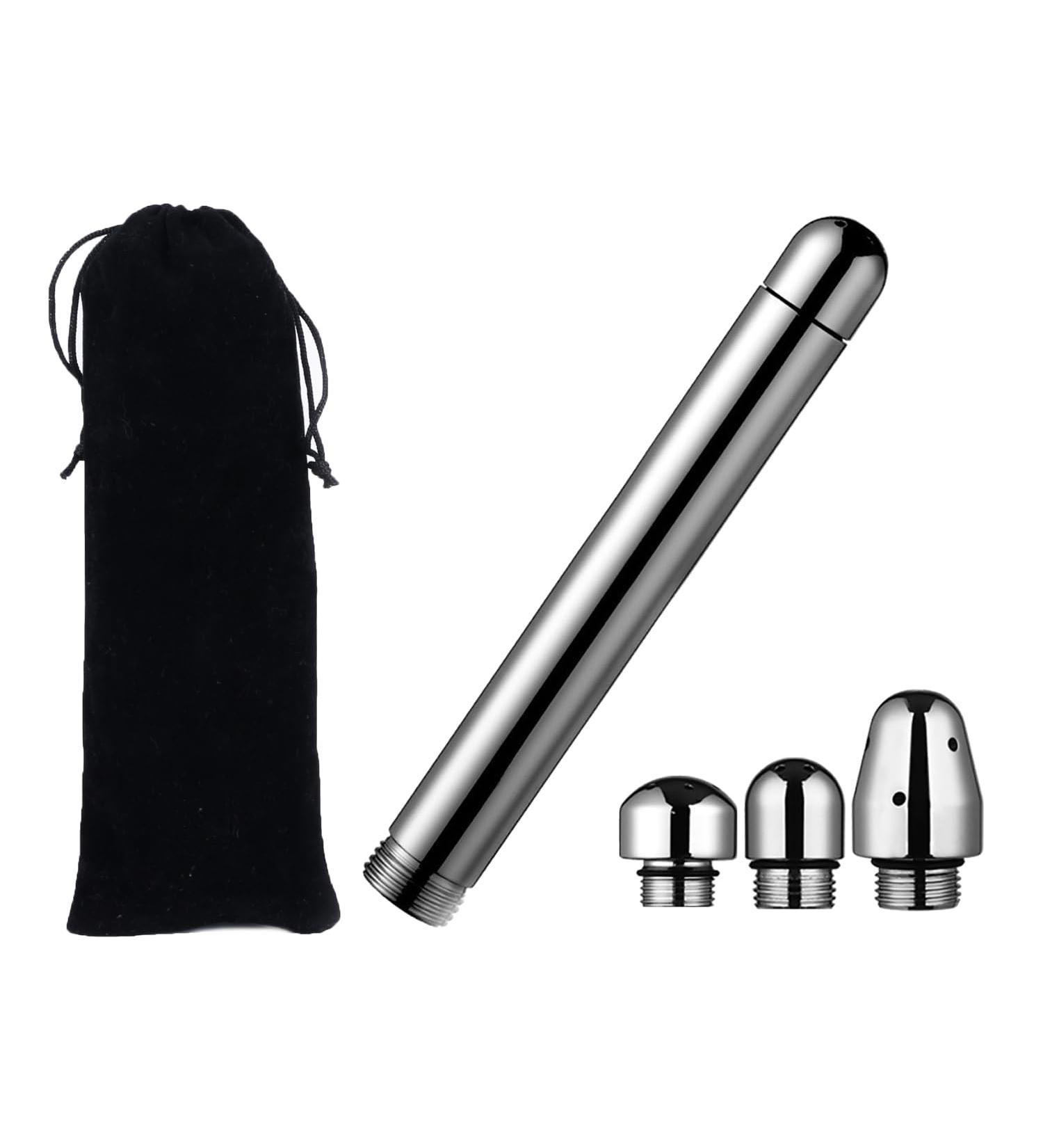 Premium Analdusche Set - 3 Aluminum Shower Nozzles & Carry Bag | Enema Shower Head for Men & Women - Enhance Hygiene & Comfort - Buy Online on GoSupps.com