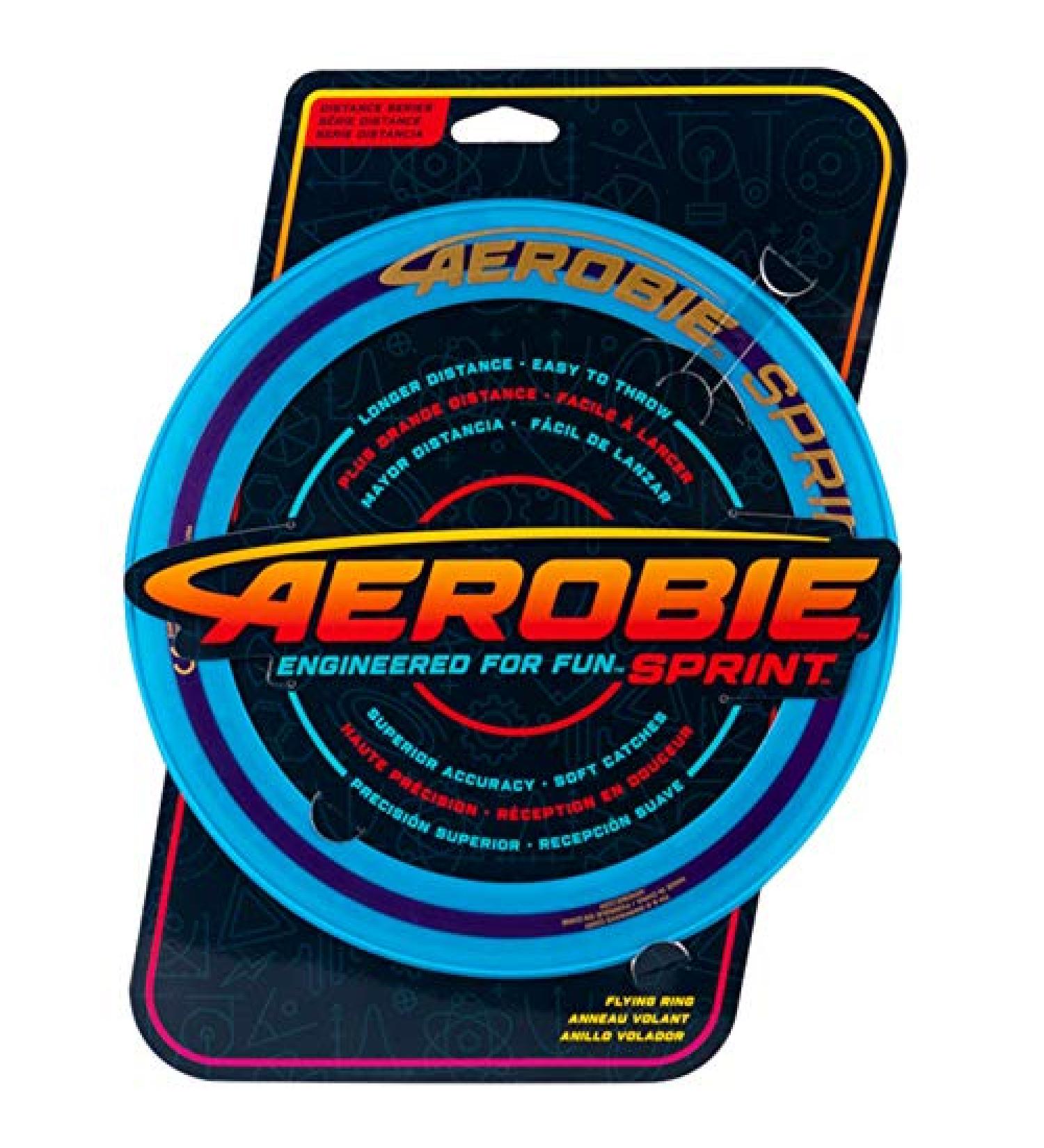 Aerobie - Sprint Flying Ring throwing ring with diameter of 25.4 cm Frisbee disc color to choose from (blue)
