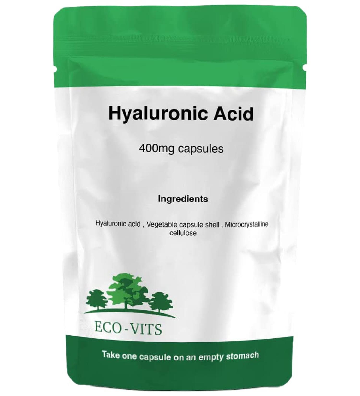 Eco-Vits ECO-VITS Hyaluronic Acid 400 mg 240 capsules Recyclable packaging Sealed pouch
