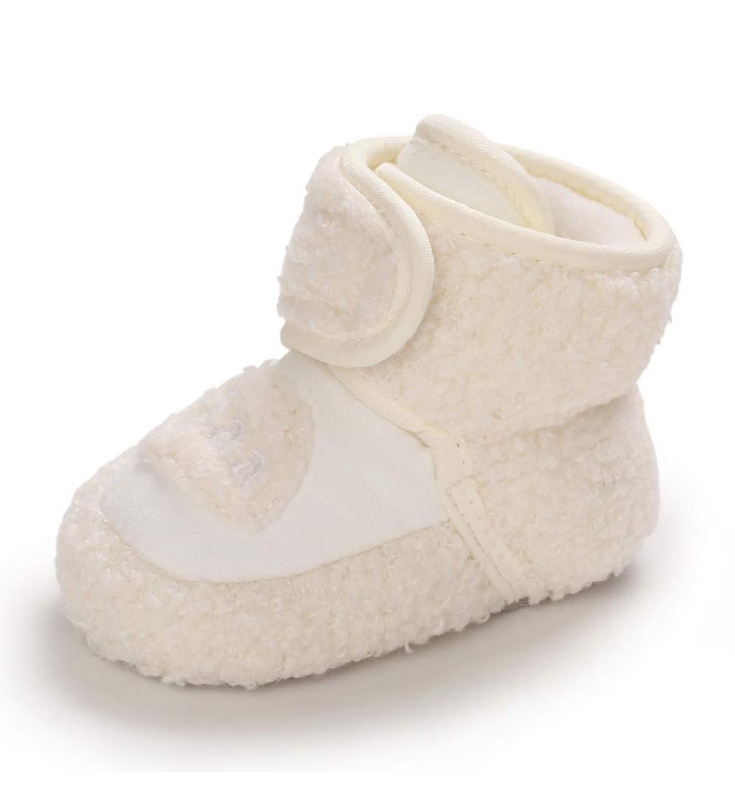 MASOCIO Baby Sheep Booties - Soft Sole Crib Pram Warm Boots (0-6 Months, White) - Buy Online on GoSupps.com