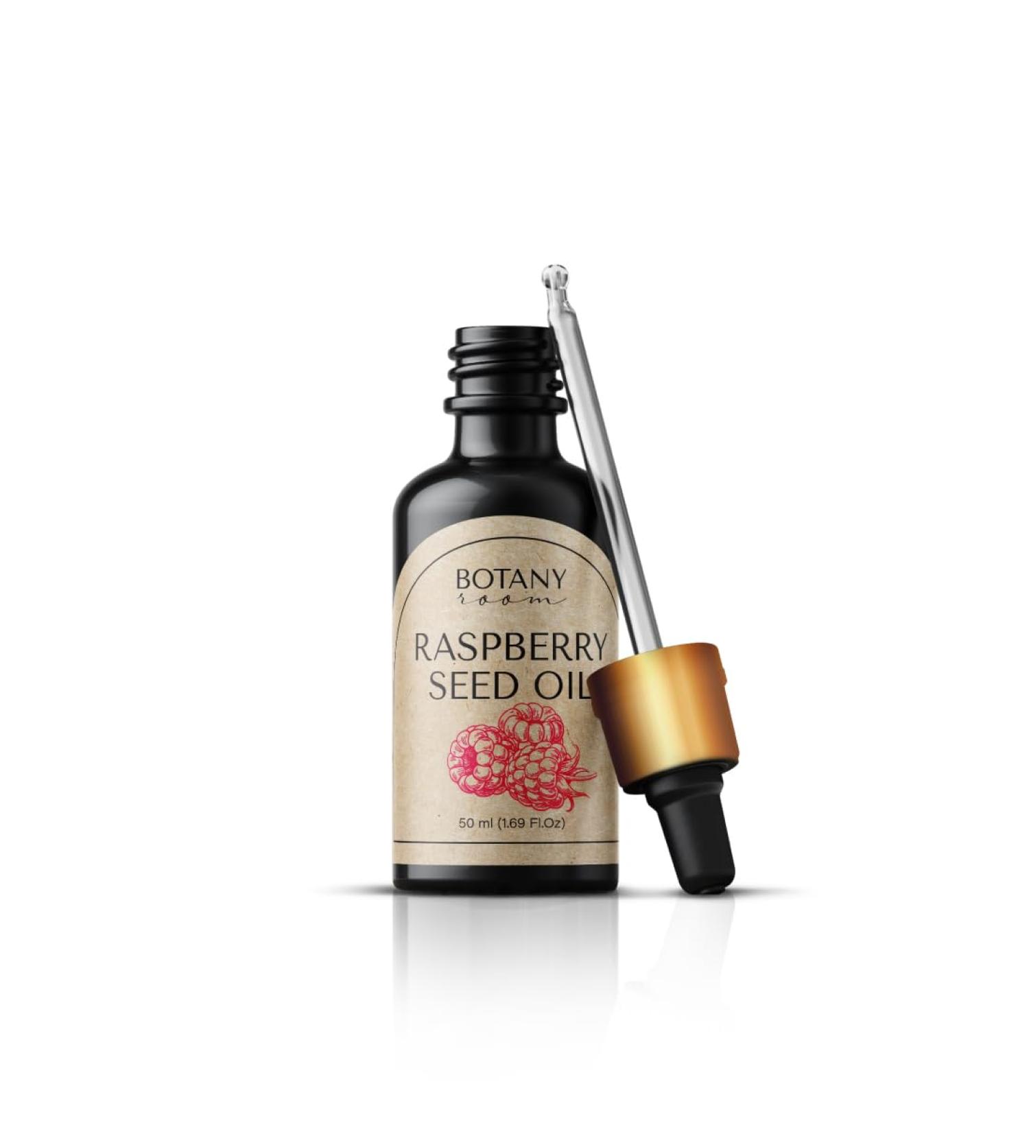  BotanyRoom 100% Pure and Natural Cold-Pressed Raspberry Seed Oil 50ml | Anti-aging treatment skincare vitamin A/E EFA-rich oil | Treats wrinkles fine lines dry skin | Facial treatment - Buy Online on GoSupps.com