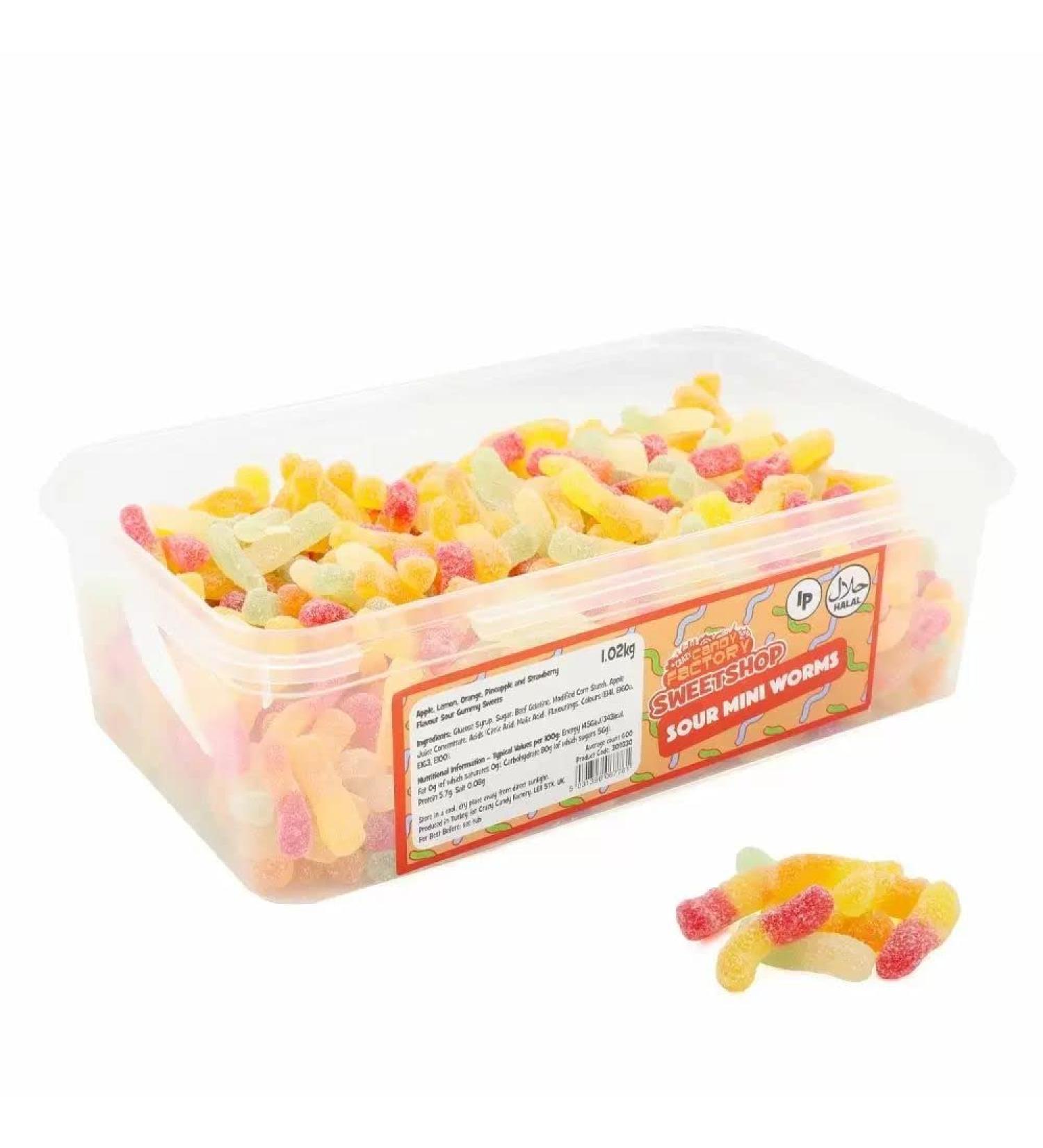 Sour Mini Worms - 200g Gummy Sweets
