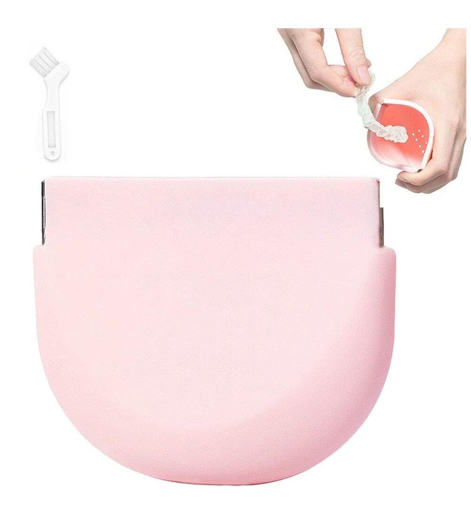 Sanfly Silicone Retainer Case - Hygienic Dual-Use Teeth & Mouth Etui for Invisible Braces - Pink - Buy Online on GoSupps.com