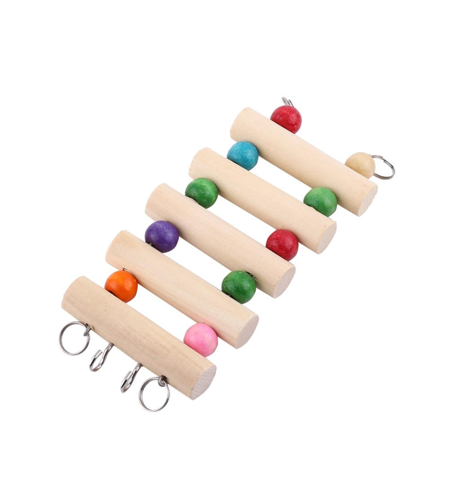 Parrot Ladder - Colorful Wooden Climbing Bridge Toy for Conures & Lovebirds | 5 Steps S - Buy Online on GoSupps.com