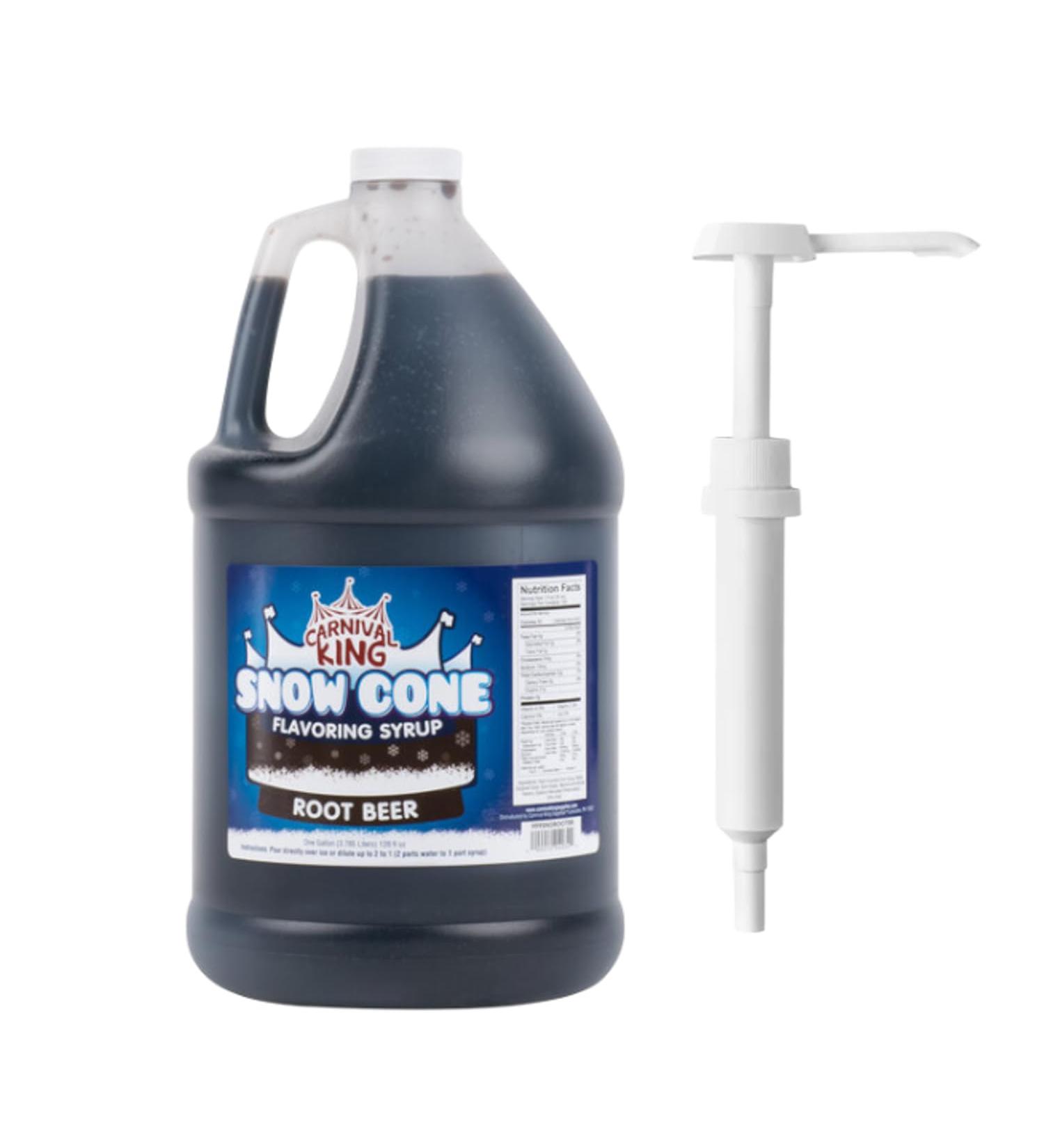 ZippySweets - Root Beer Snow Cone Syrup with Complimentary Pump 1 Gallon Makes up to 128 Snow Cones Perfect Shaved Ice Flavour Delicious Shaved Ice Syrup for Parties & Events - Buy Online on GoSupps.com
