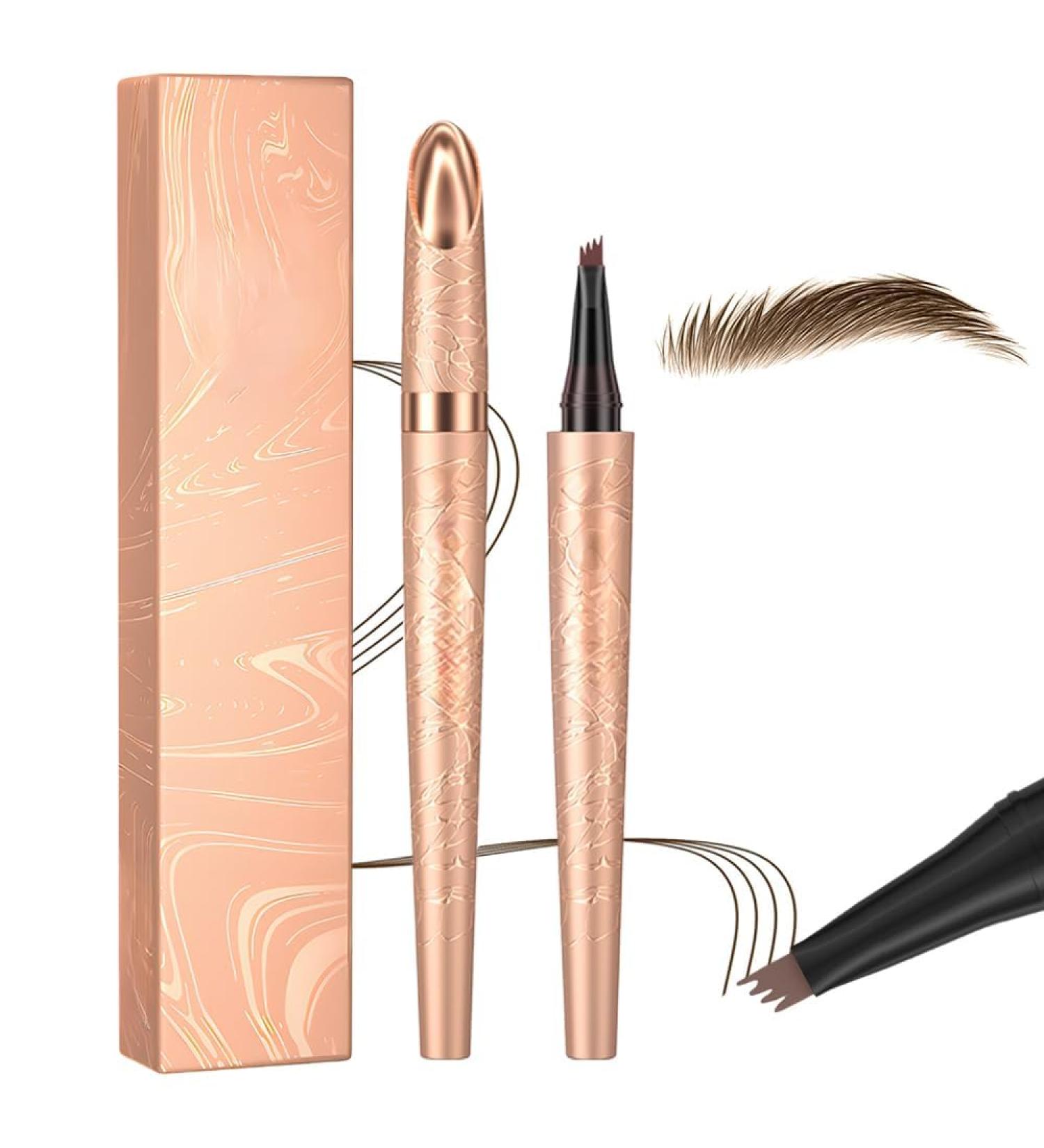 Generisch Waterproof 3D Microblading Eyebrow Pencil with 4 Forked Tips Dark Brown Effortless Natural Eyebrow Pencil