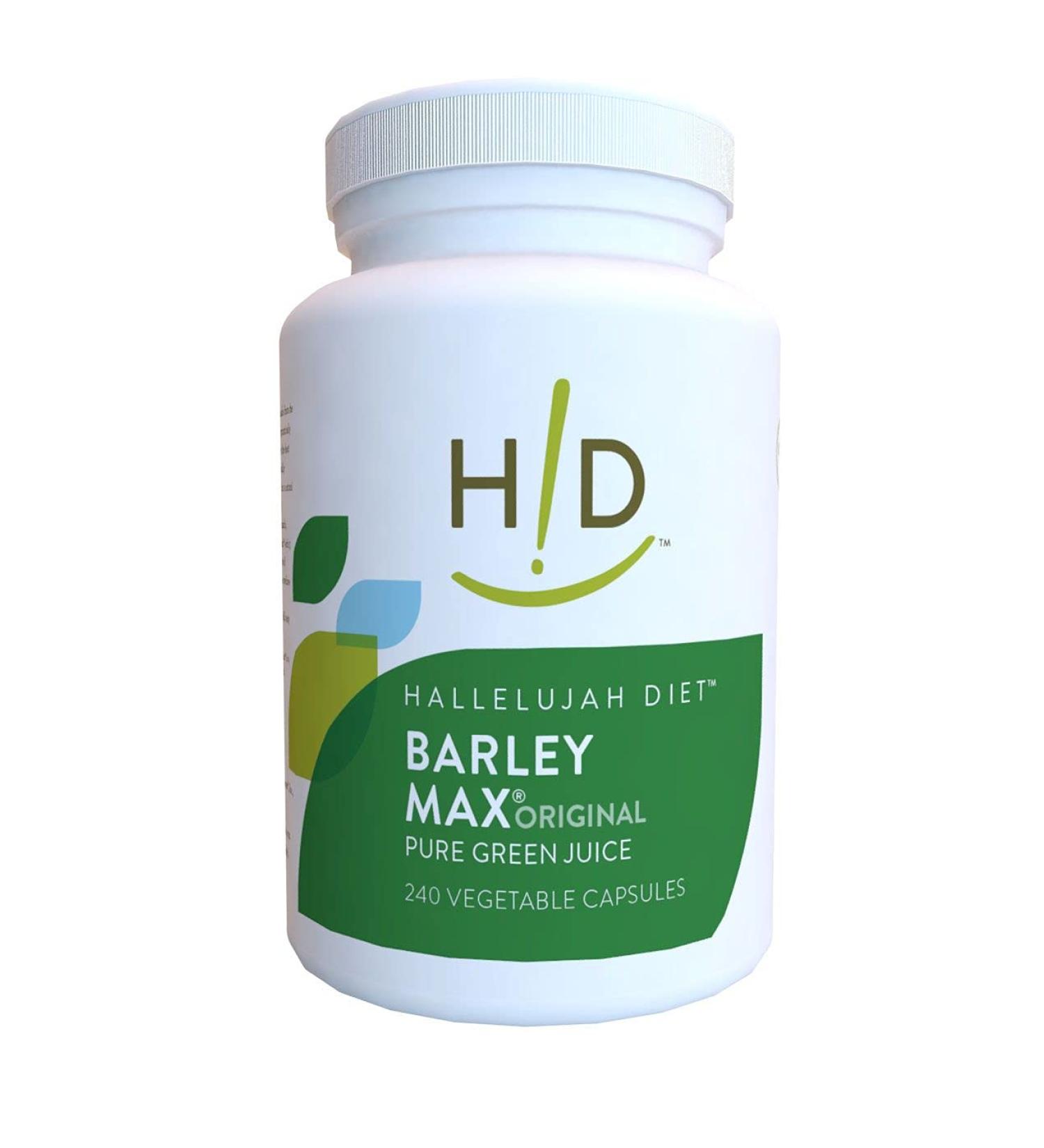 Hallelujah Diet Organic Barleymax - Barley and Alfalfa Vegetable Capsules (240 Capsules, 30 Day Supply)