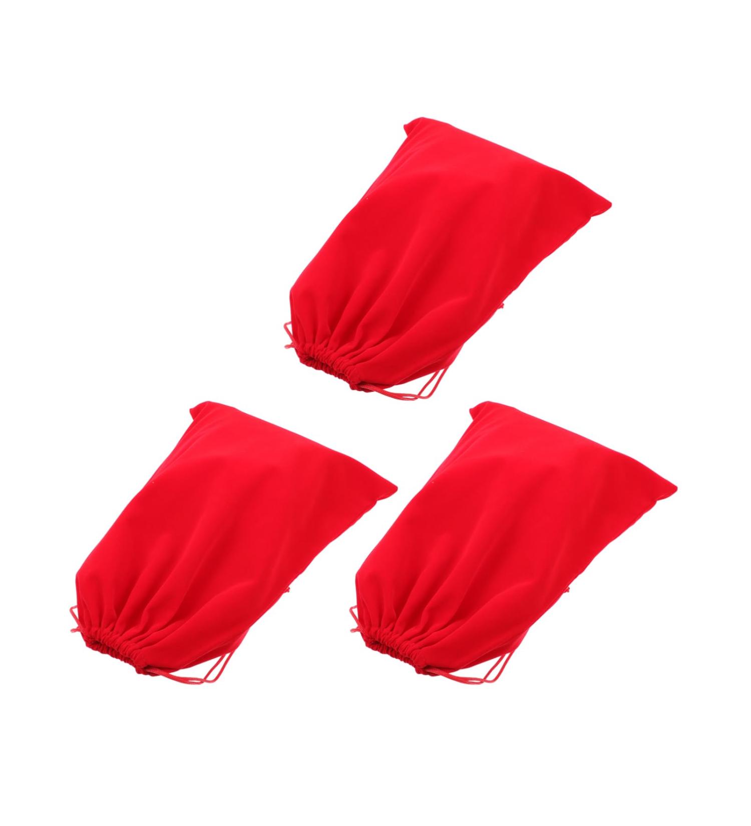 VINTORKY 3pcs Hair Dryer Storage Bag Hair Blower Pouches Large Storage Bag Drawstring Pouches Flannel Red - Buy Online on GoSupps.com