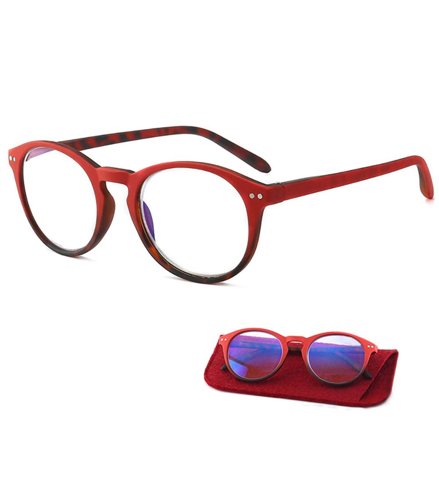 KOOSUFA Anti-Blue Light Reading Glasses - Retro Round Nerd Glasses for Men & Women - Spring Hinges Full Rim Strength 0.0 to 3.0 - Stylish & Anti-Fatigue Vision Aids - Buy Online on GoSupps.com