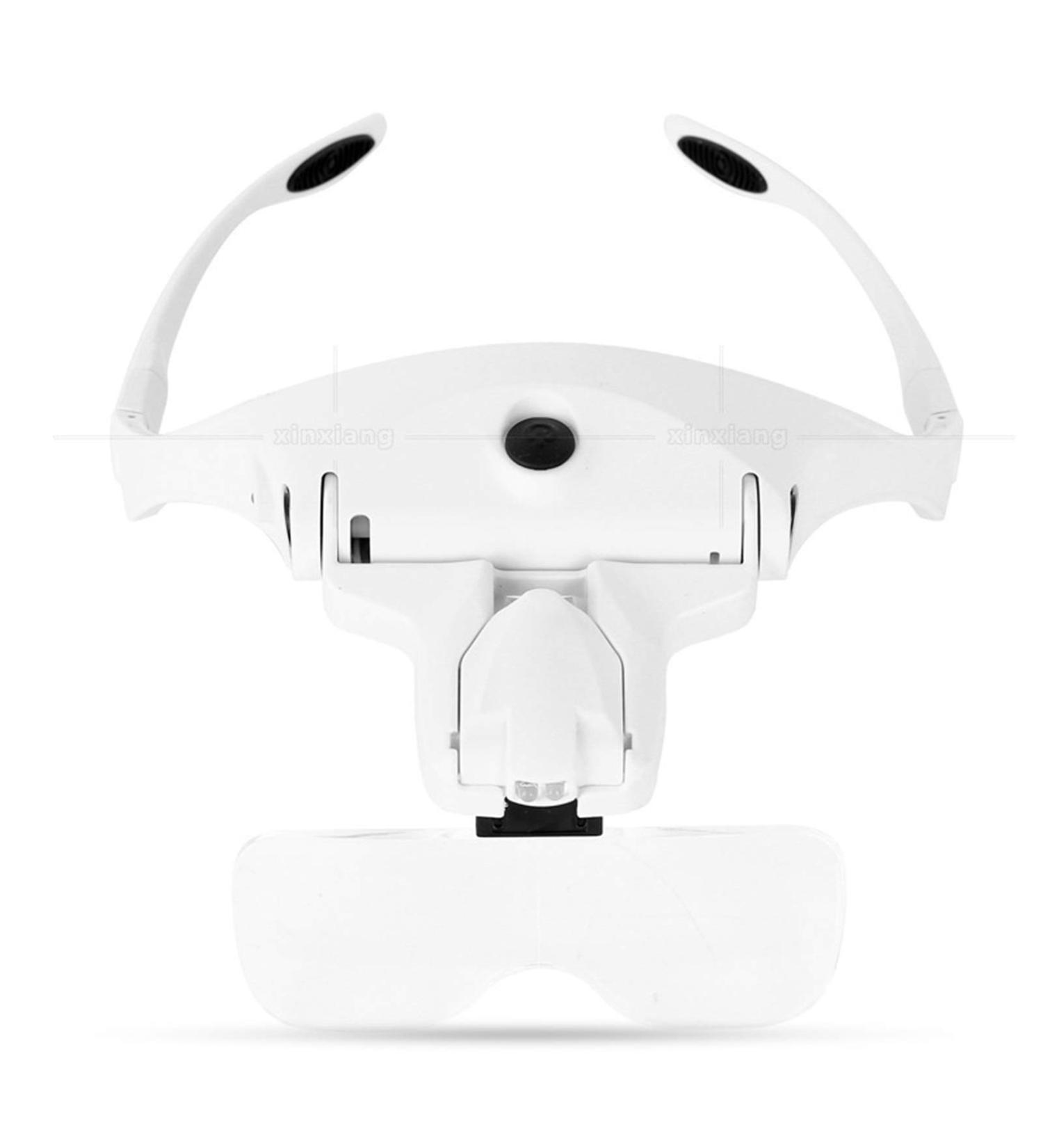 Multi-Functional LED Head Mounted Magnifying Glass Headband Magnifier with 5 Replaceable Lenses 1X-3.5X Auxiliary Lens Chaser of Light - Buy Online on GoSupps.com