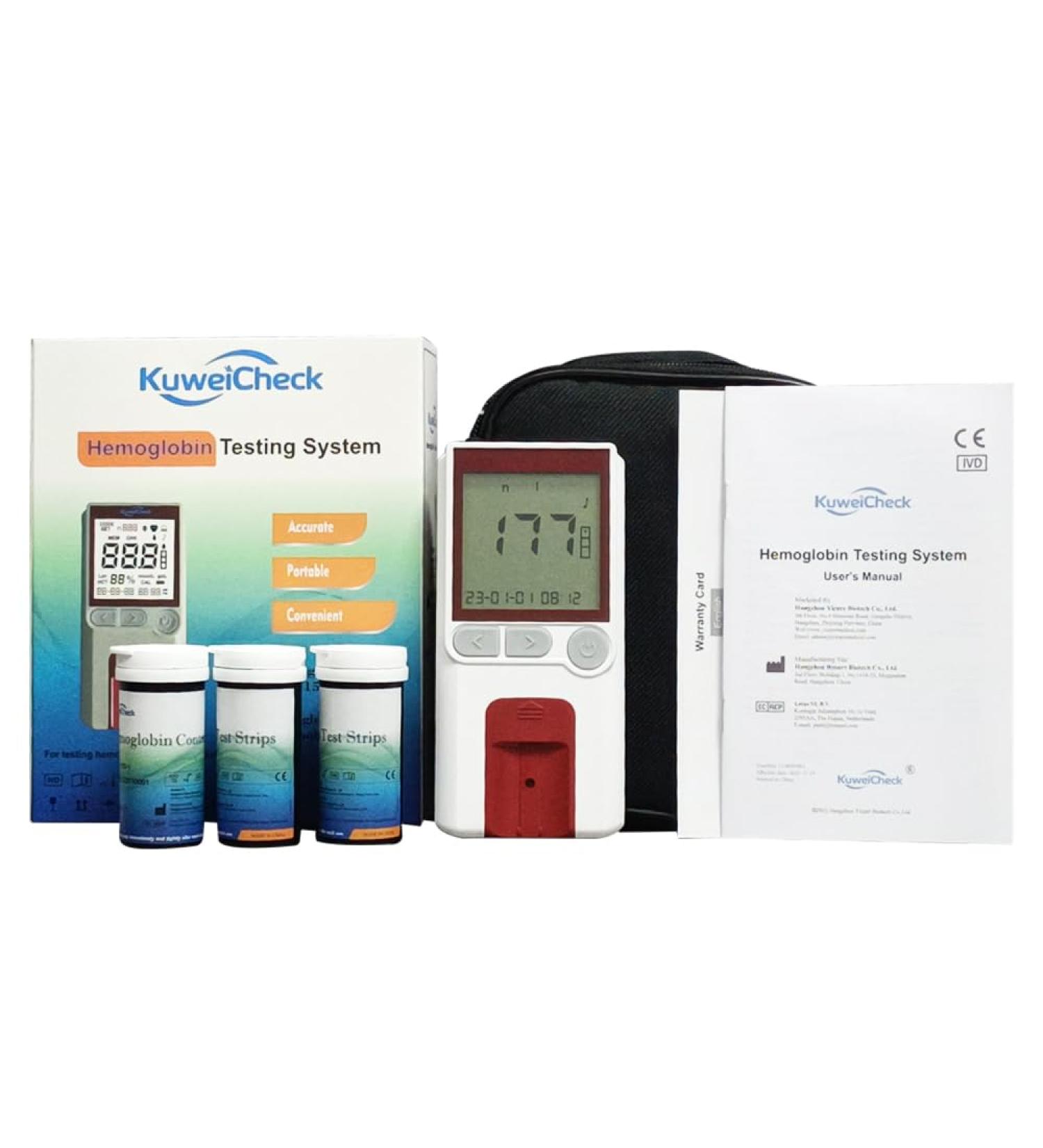 Hemoglobin Test Meter Kit With 25 Pcs Strips 25 Lancets and 25 capillary Tubes - Buy Online on GoSupps.com