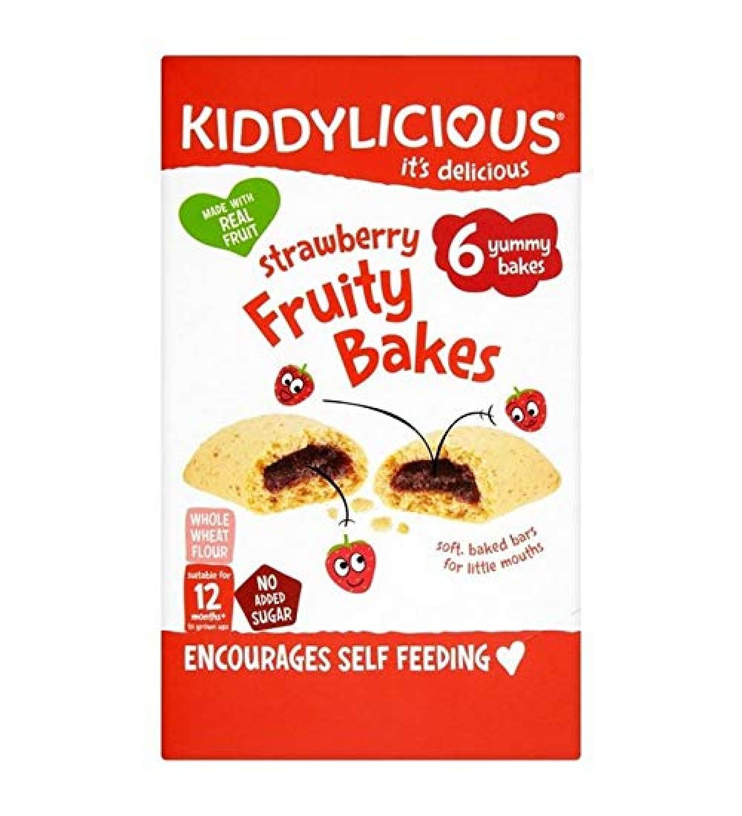 6x Kiddylicious Strawberry Fruity Bakes 6 x 22g