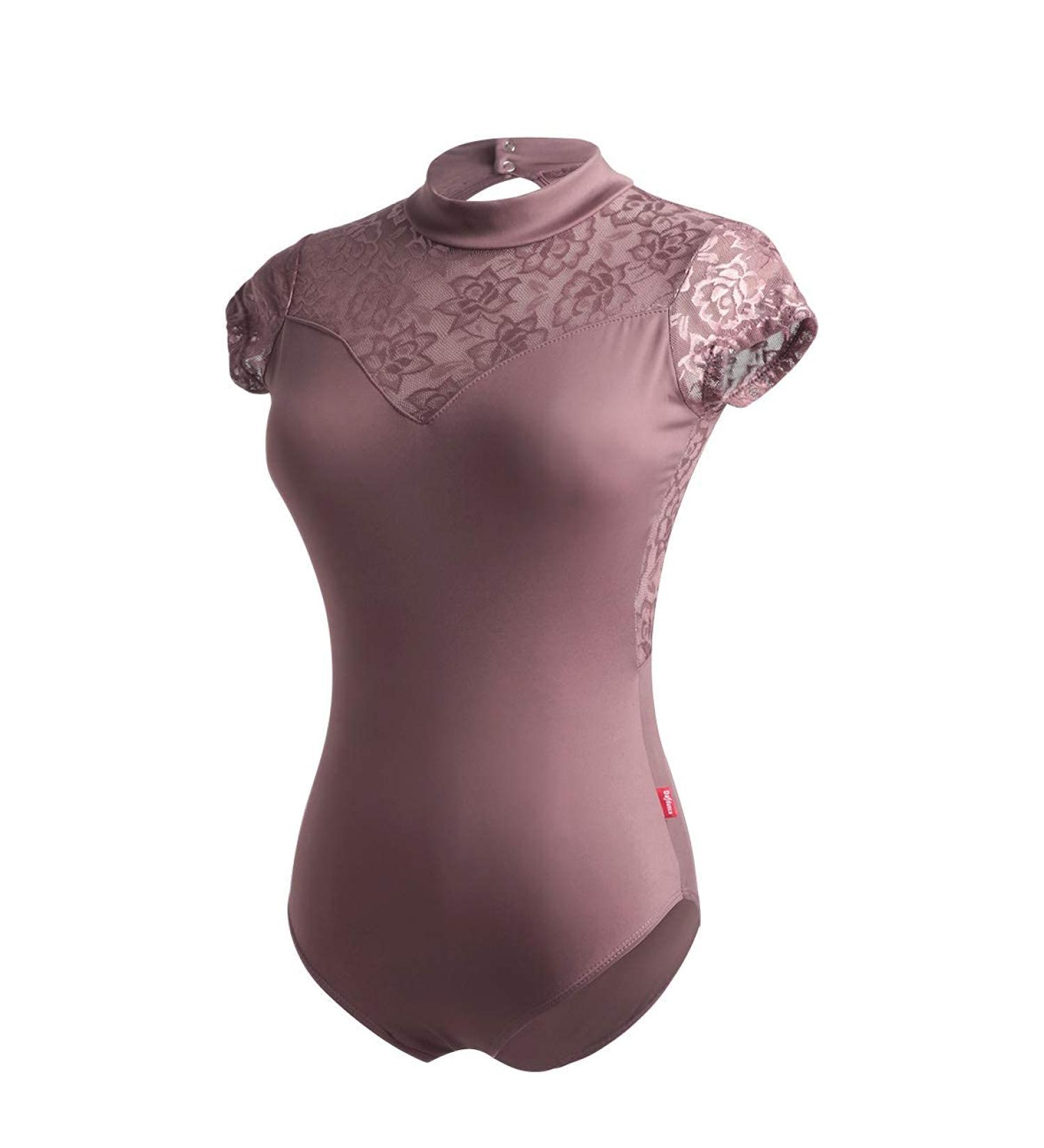 Daydance Lace Turtleneck Ballet Leotard for Girls & Women - Cap Sleeve Brown Medium - Buy Online on GoSupps.com