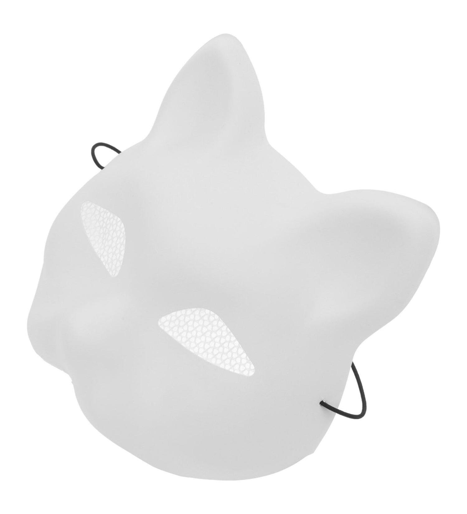 PRETYZOOM Cat Mask - White DIY Half Face Animal Mask for Halloween & Cosplay Parties - International Shipping Available - Buy Online on GoSupps.com