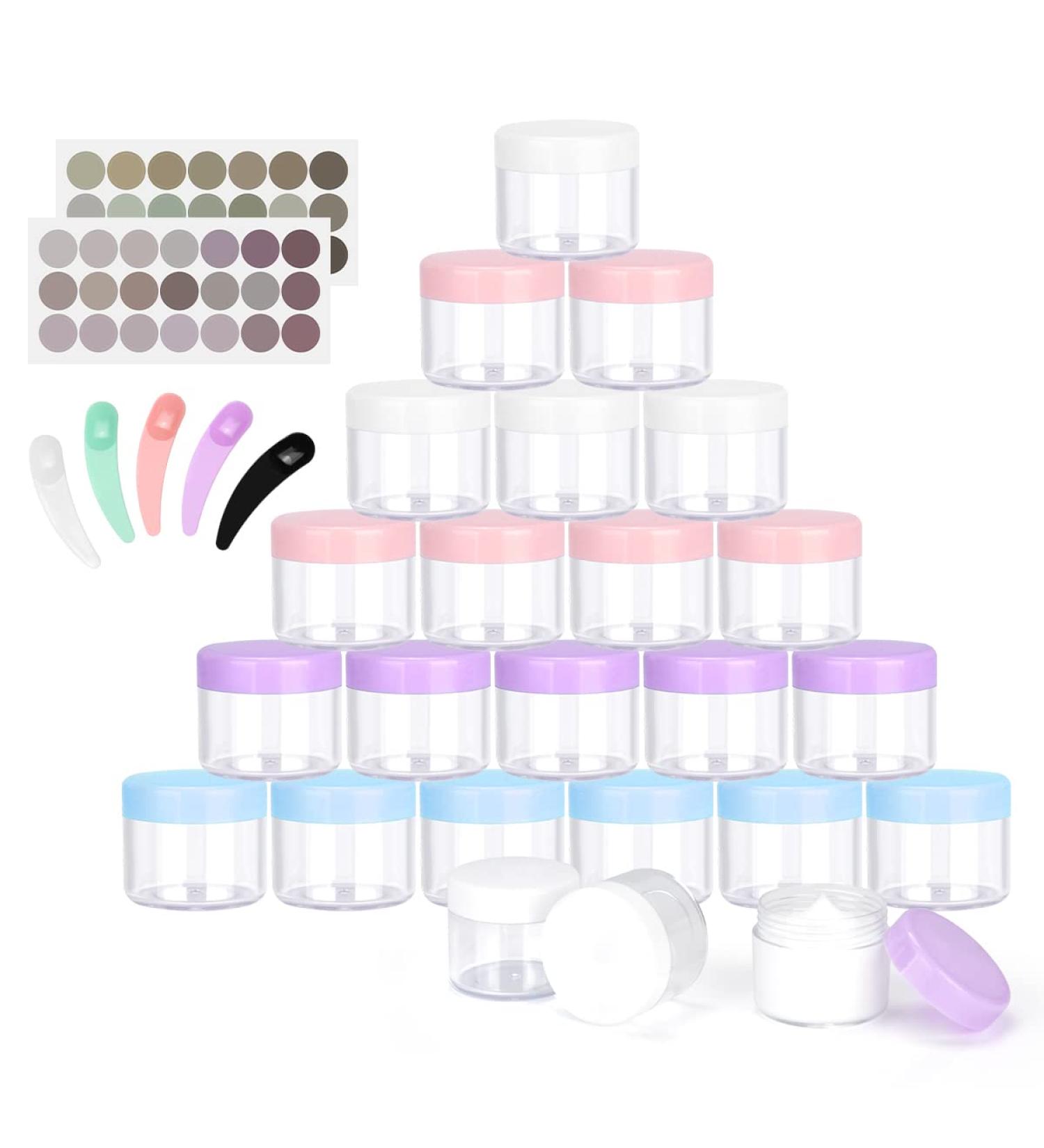 Belicoo 24-Pack 20ml Empty Cream Cans with Screw Caps | Multi-Colored Cosmetic & Lotion Containers for International Shipping - Buy Online on GoSupps.com