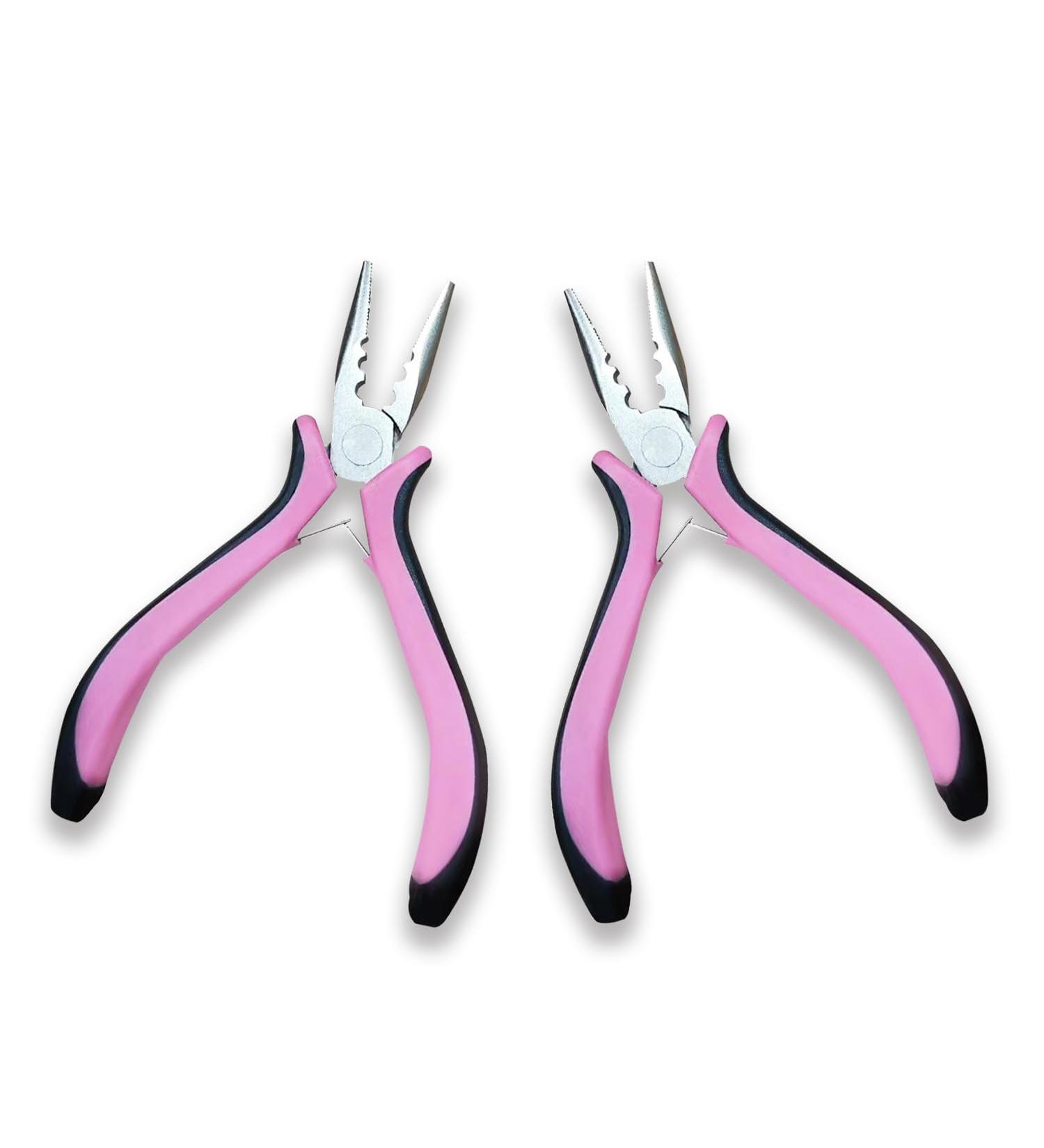 Miaija 2Pieces Hair Extension Pliers Pink Stainless Steel Nano Beads Links Hair Plier Professional Nano Hair Extension Tools for Micro Nano Rings Removal Extending Hair Wearing - Buy Online on GoSupps.com