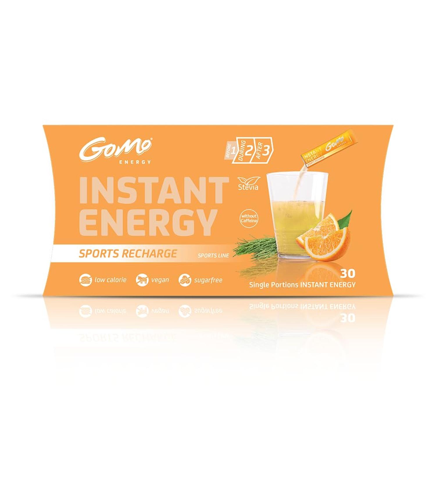 Inodrink AG GoMo ENERGY Isotonic sugarfree sports drink Strength Replacement and Body Recovery Vitamin D3 + Vitamin K2 + B vitamins + Mineral Blend Natural energy booster SPORTS RECHARGE 30 Single servings - Buy Online on GoSupps.com