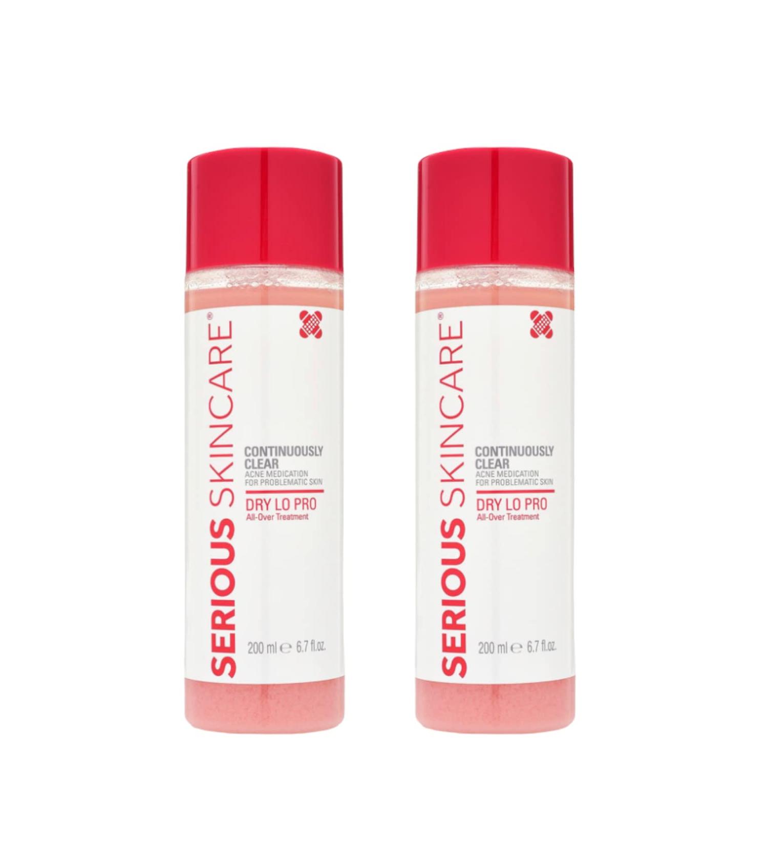 Serious Skincare Dry Lo Pro DUO - 1% Salicylic Acid Acne Treatment for Back, Chest, Arms, Face & Neck - Reduces Blemishes & Blackheads - 6.7oz (2 Pack) - Buy Online on GoSupps.com