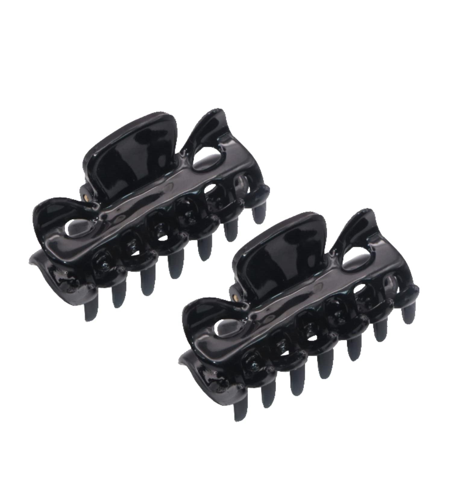 Parcelona French Classic Small Celluloid Hair Claw Clip - No Slip Grip - Made in France (Solid Black) - Buy Online on GoSupps.com