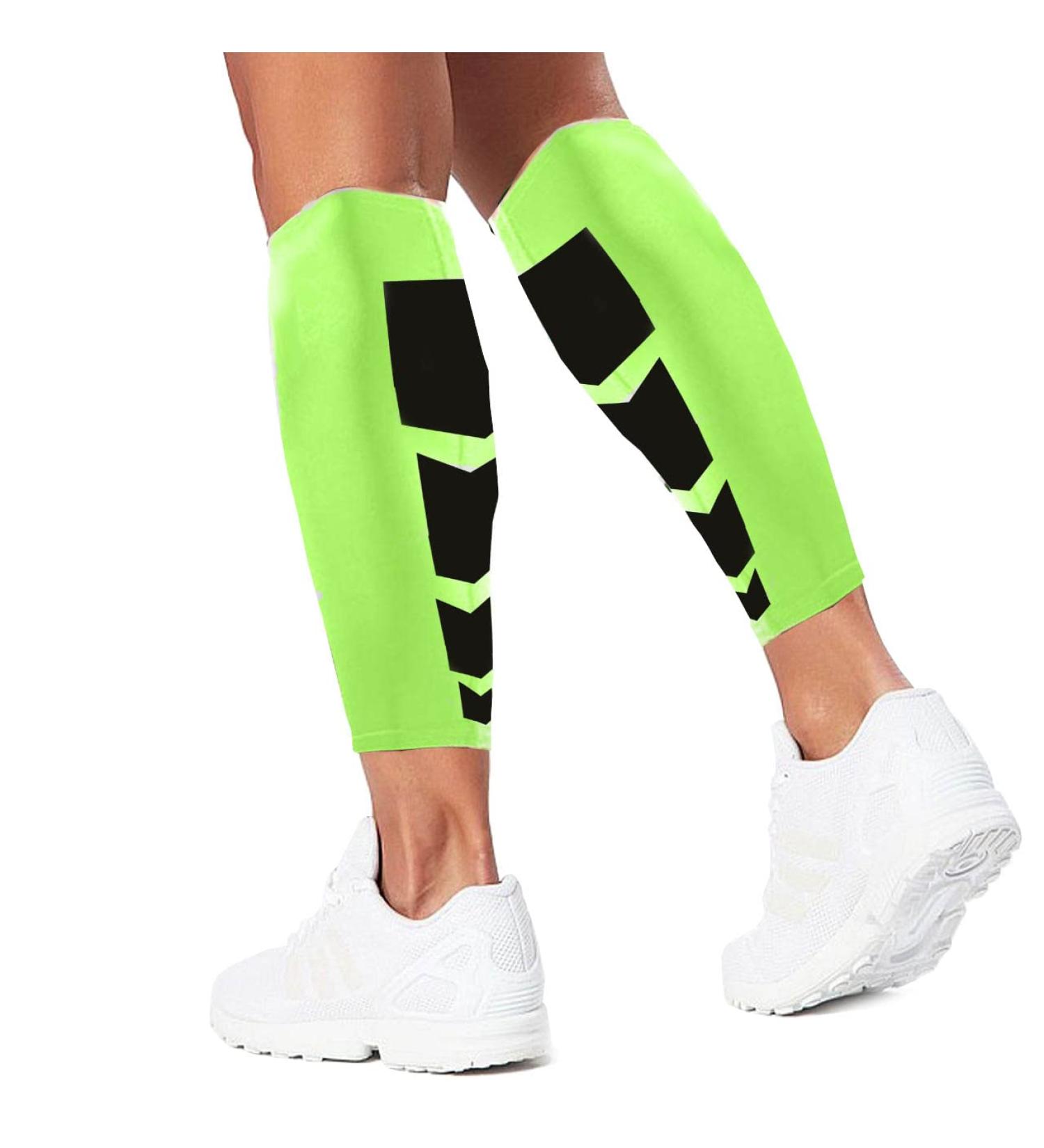 Gemx Calf Compression Sleeve (1 Pair) - Breathable Neoprene Shin Splint Support for Running, Cycling, Hiking - Men & Women - Size M (Green) - Buy Online on GoSupps.com