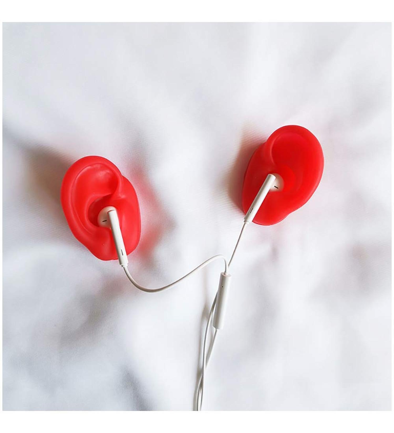 Red Silicone Ear Template - Flexible Silicone Silicone Ear Model for Acupuncture Practical Ear Picking Studs Earring Display Accessories - Buy Online on GoSupps.com