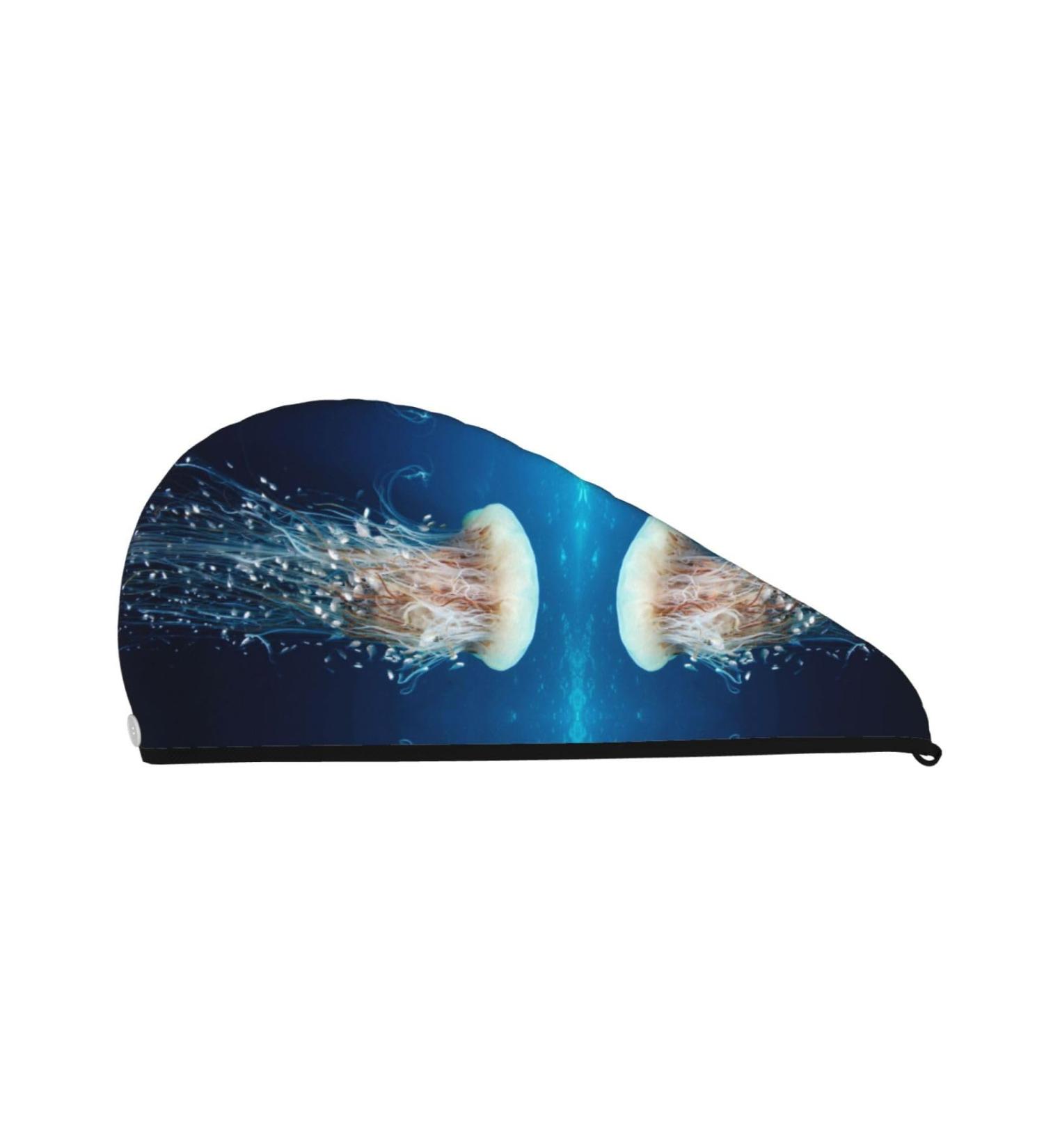 Buy White Jellyfish Dancing Ocean Microfiber Hair Towel | Super Absorbent Coral Velvet Wrap for Long Curly & Thick Hair - Fast International Shipping - Buy Online on GoSupps.com