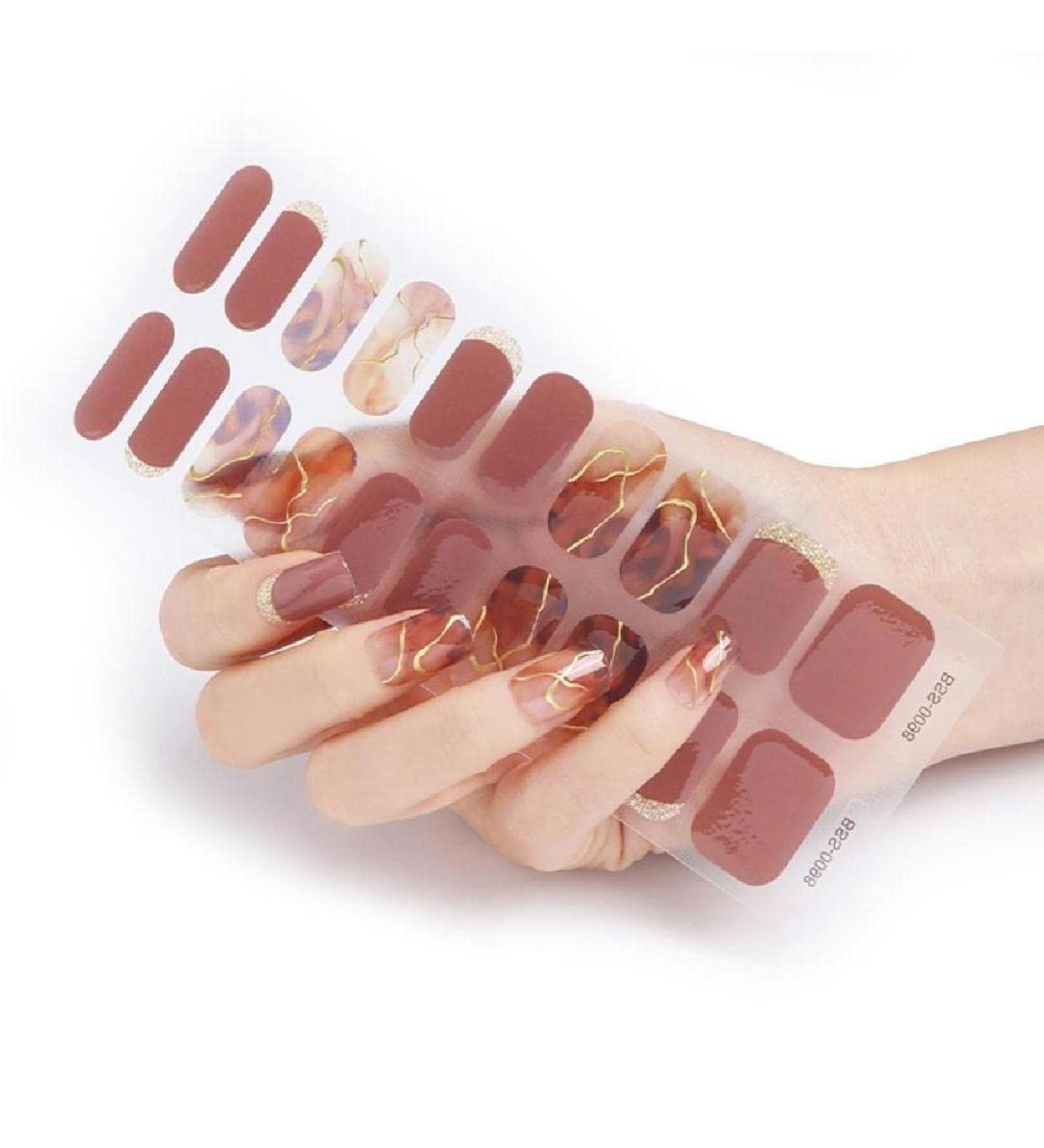 Premium Nail Stickers for Semi-Hardened Gel Nails - 20 Moded Design Gel Nail Polish Envelopes | Perfect for UV/LED Lamp Use - Buy Online on GoSupps.com