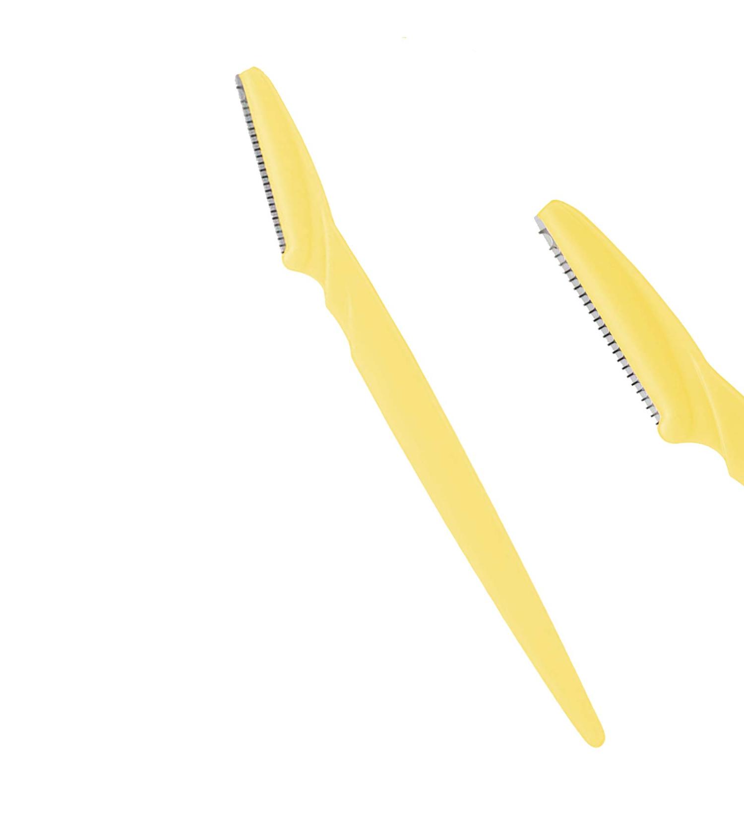 Eyebrow Razors & Facial Hair Remover - Exfoliating Shaver Trimmer for Men & Women | Yellow - Buy Online on GoSupps.com