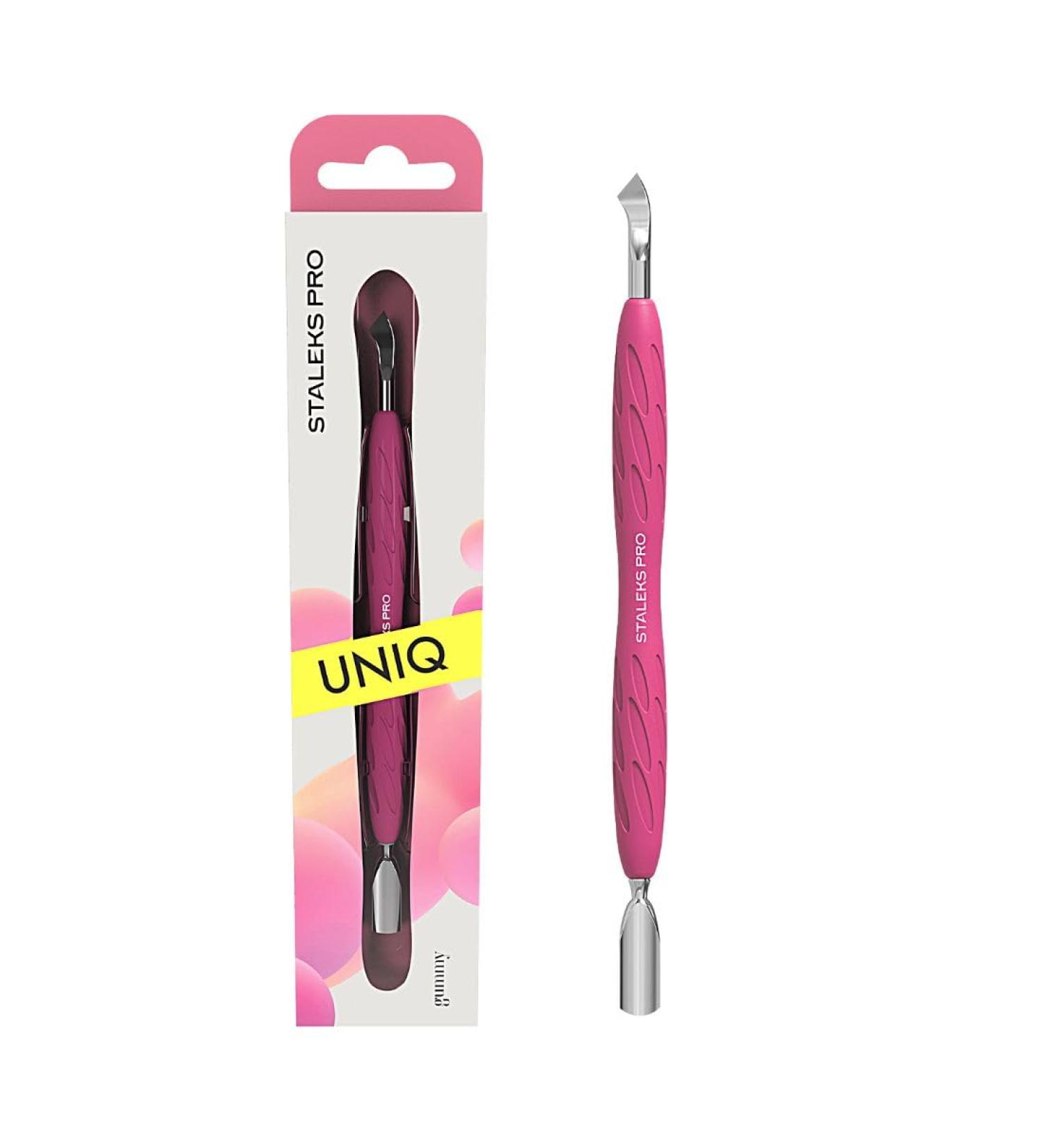 STALEKS PRO by Natury Nails Cuticle Pusher with Rubber Silicone Handle Stainless Steel UNIQ 10/4.2 - Buy Online on GoSupps.com