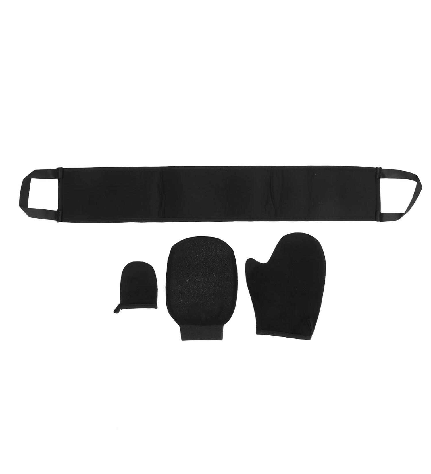 Kit d'applicateur de gants autobronzants double face floqu s 4 pi ces kit de gants autobronzants avec exfoliant et applicateur de lotion pour le dos tissu doux pour la peau - Buy Online on GoSupps.com