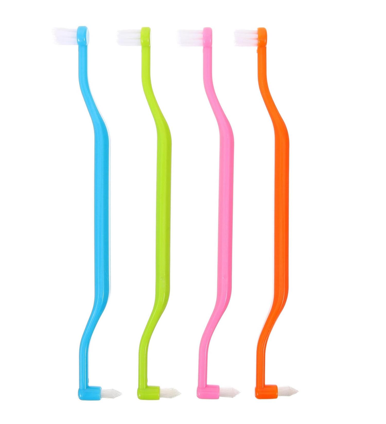 Gatuida Double-Ended Toothbrush Set - 4 Pieces Ultra-Hooded Gum Brushes for Braces & Detailed Cleaning | International Shipping Available - Buy Online on GoSupps.com