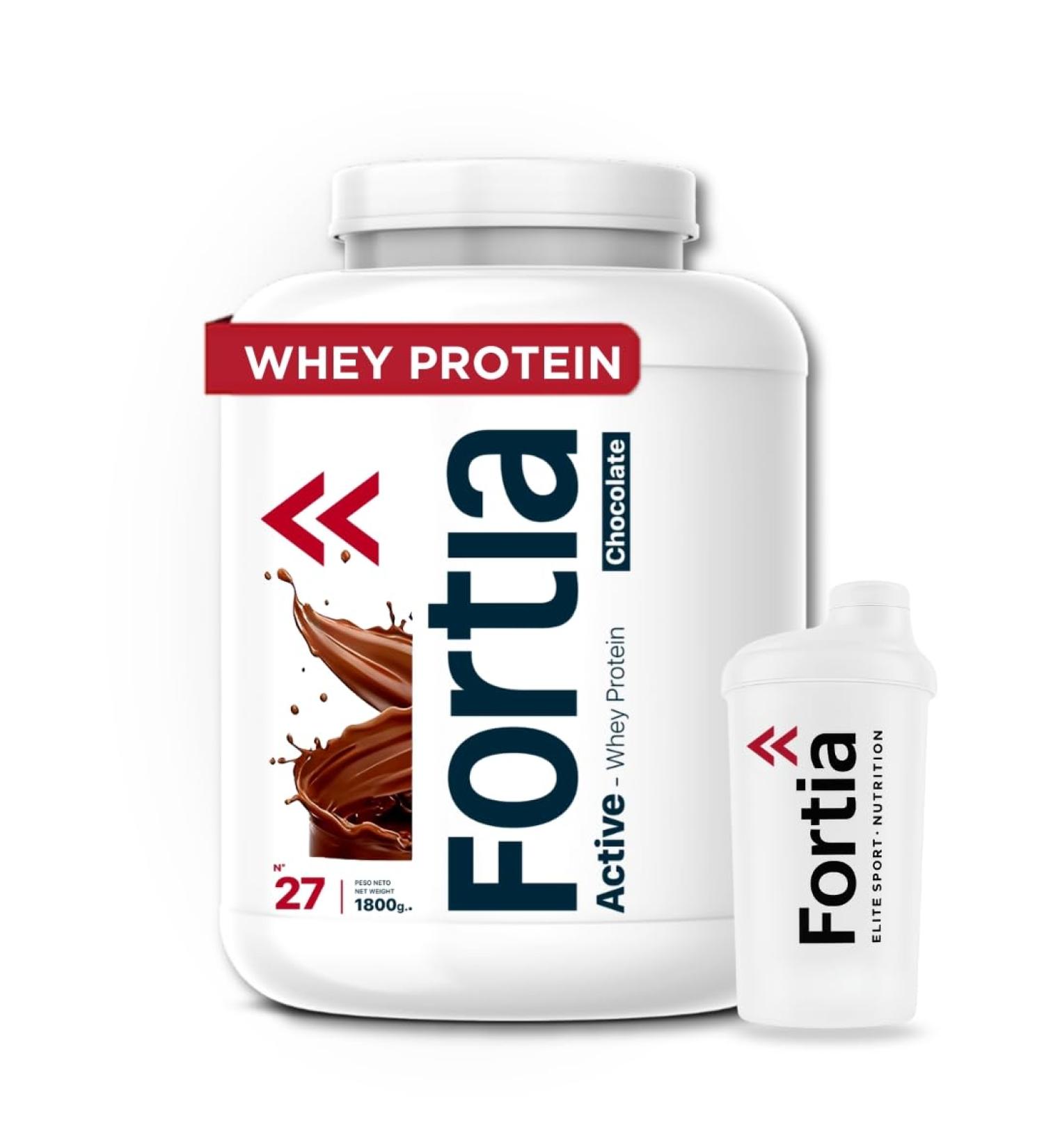  FORTIA INERSIS Fortia Whey Protein + Shaker Included | Easy Digestion | Protein to Gain Muscle Mass | Milk Whey Protein | Premium Whey Protein | Chocolate Protein 1.8kg - Buy Online on GoSupps.com