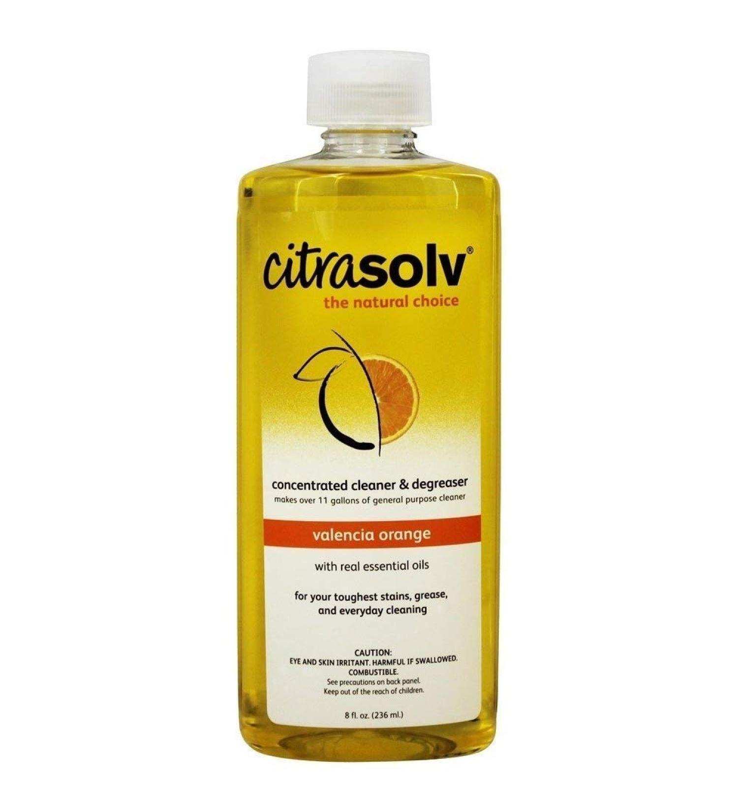 Citra Solv Concentrated Household Cleaner & Degreaser - Valencia Orange Scent - 8 Fl Oz Safe Effective and Versatile Cleaning Solution Natural Ingredients Non Toxic Biodegradable Made in USA