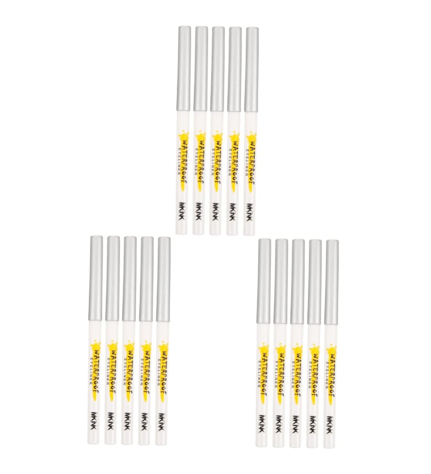 Healeved 15 Pcs White Lying Silkworm Pen Eye Makeup Pencils Eye Makeup Tools Eye Shadow Makeup Cosmetics Abs - Buy Online on GoSupps.com