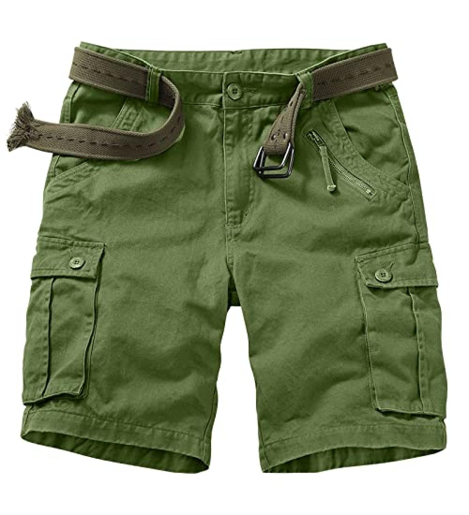 Raroauf Women's Cotton Casual Bermuda Cargo Shorts - Green (Size 14) - Buy Online on GoSupps.com