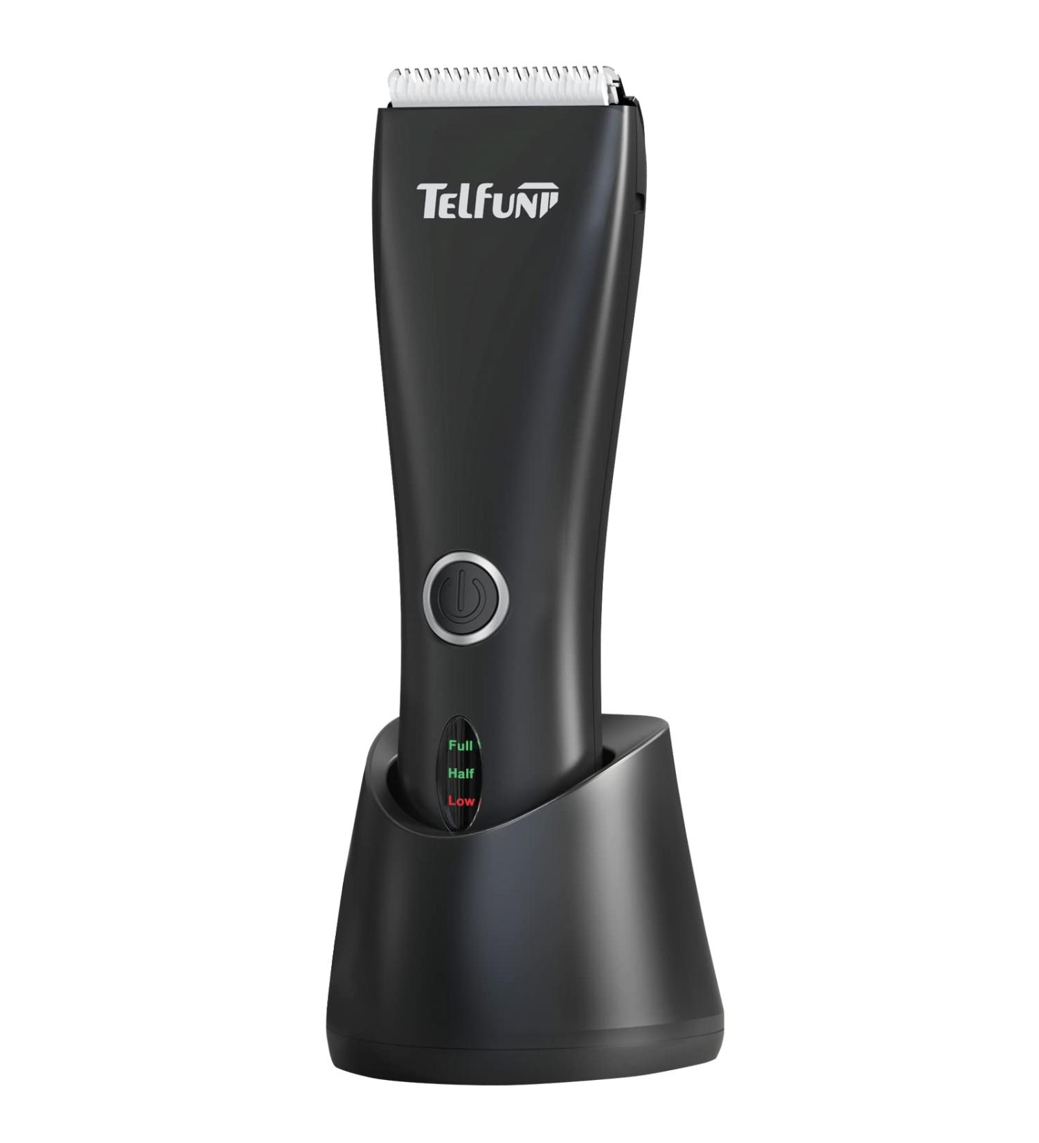 Telfun Groin Hair Trimmer - Electric Waterproof Shaver for Men & Women | Hypoallergenic Ceramic Blades USB Rechargeable Ultimate Hygiene Razor - Buy Online on GoSupps.com