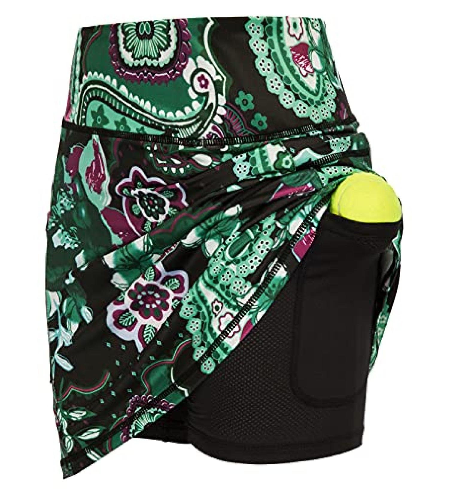 JACK SMITH Women's Active Athletic Skorts with Pocket - Cashew Flower Print - Size Medium - Buy Online on GoSupps.com
