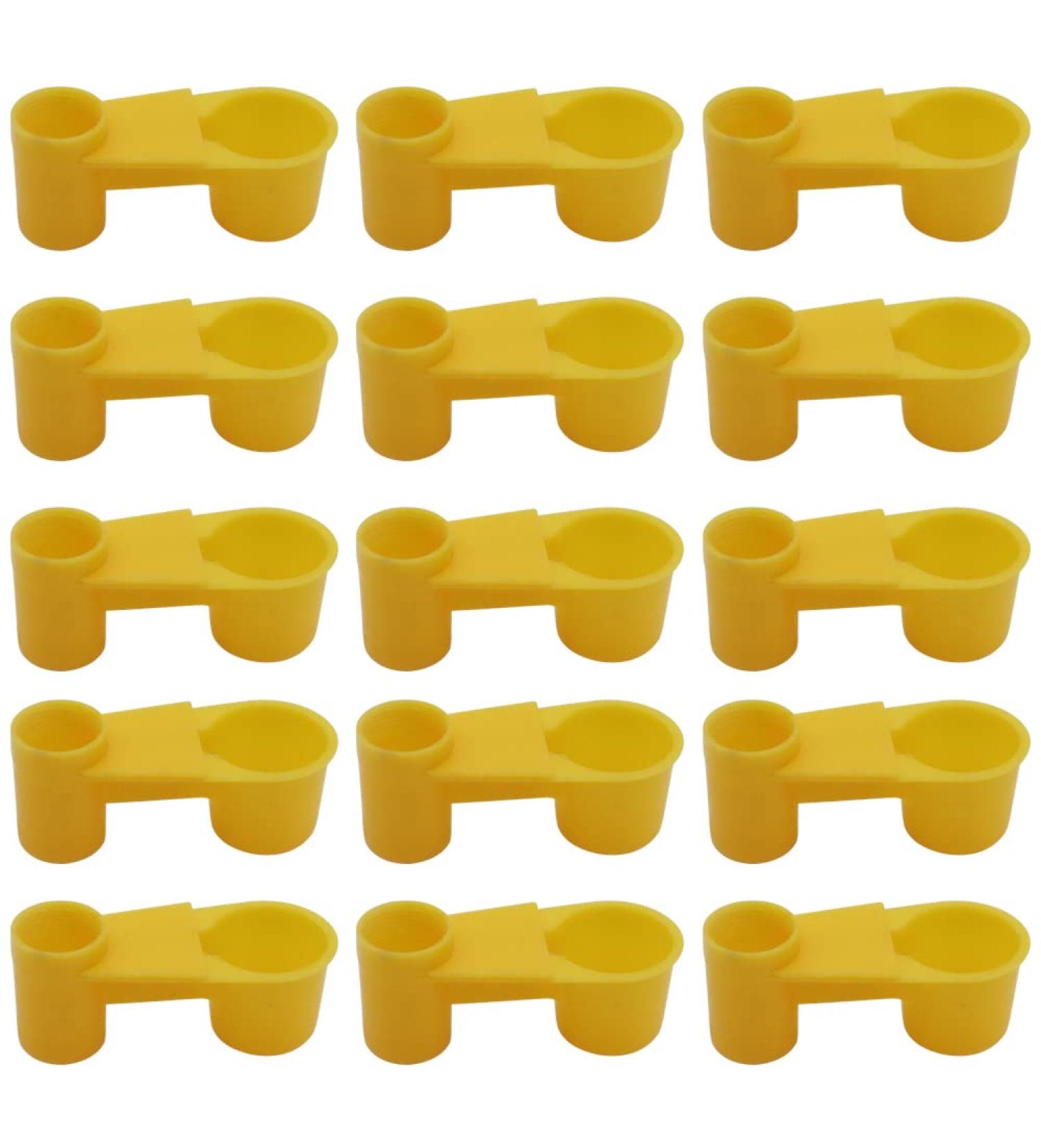 12Pcs Automatic Bird Drinker Feeder for Poultry Cage - Yellow - Buy Online on GoSupps.com