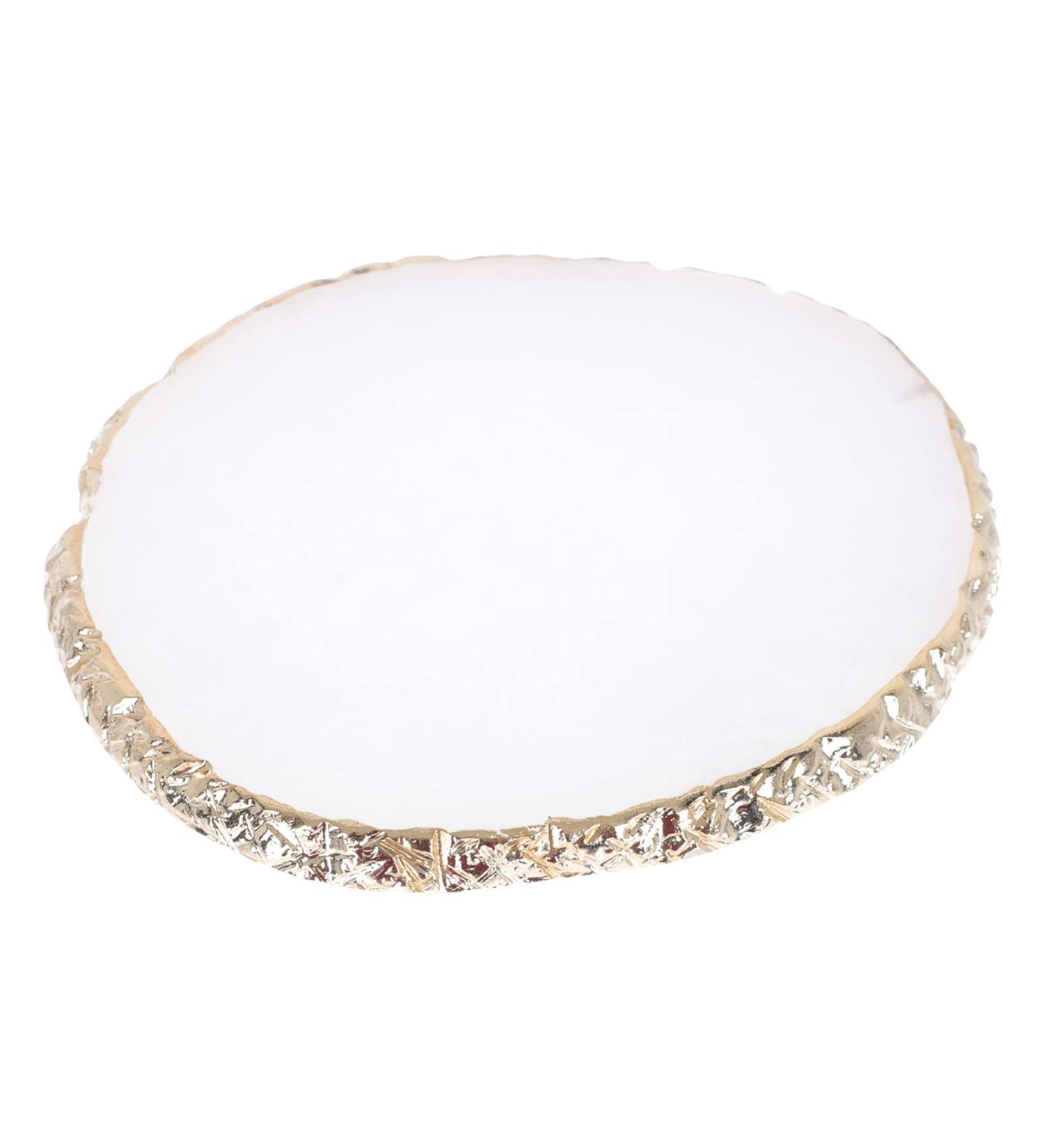  KONTONTY 1 Pc Round Nail Polish Palette Nail Art Mixing Tray Christmas Nail Art Supplies DIY Nail Manicure White Marble Resin Frame - Buy Online on GoSupps.com