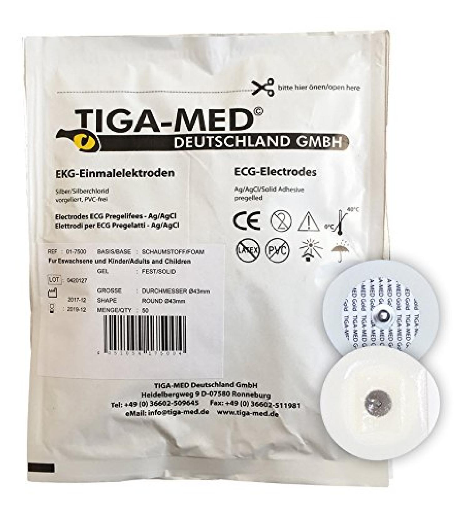 Tiga-Med ECG Solid Gel Electrodes 45 mm Pack of 100 - Buy Online on GoSupps.com