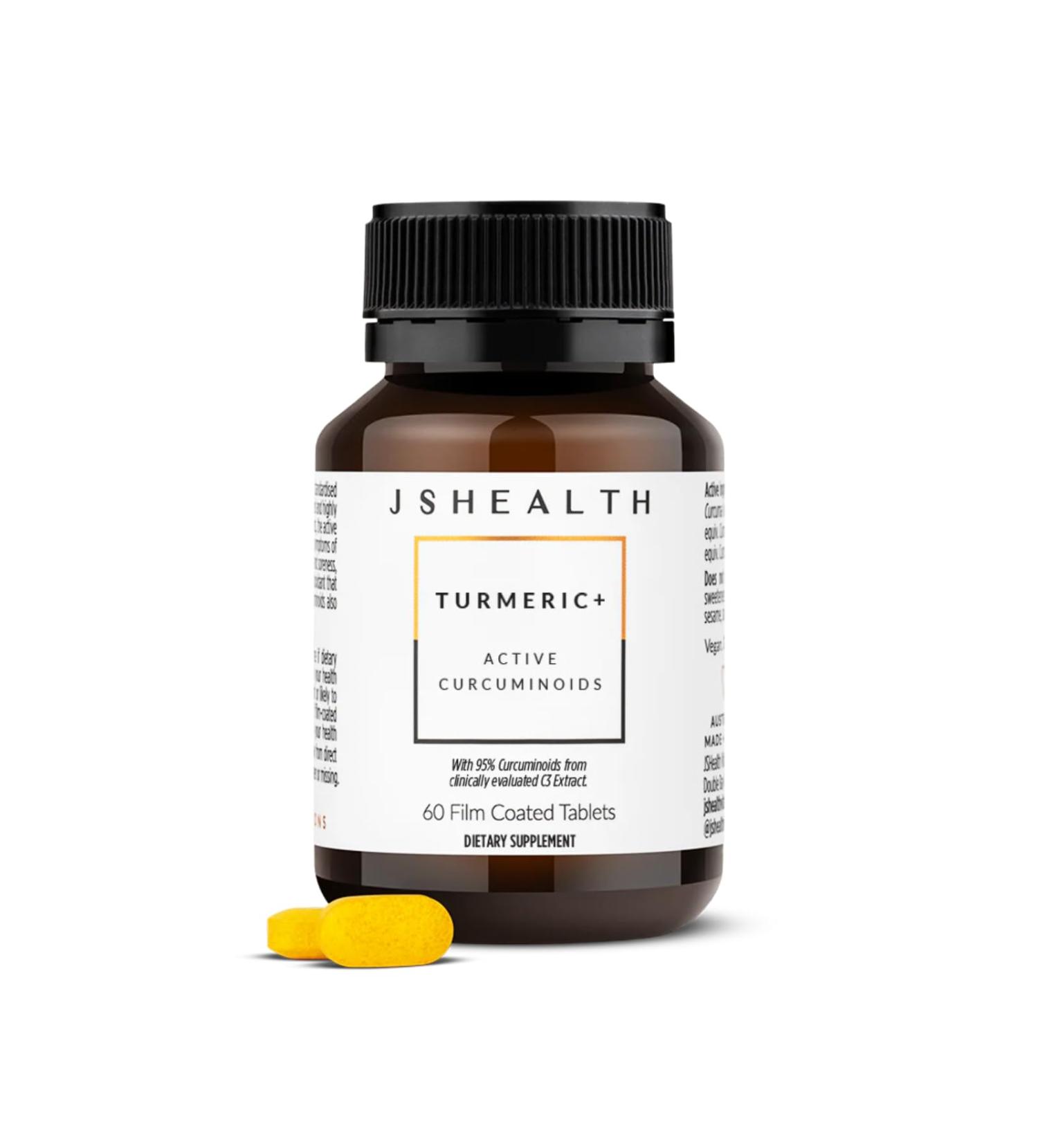 JSHealth Turmeric Curcumin Supplement - Turmeric Supplement for Joint Support - Contains Bioavailable Curcumin C3 Complex - 30 Servings