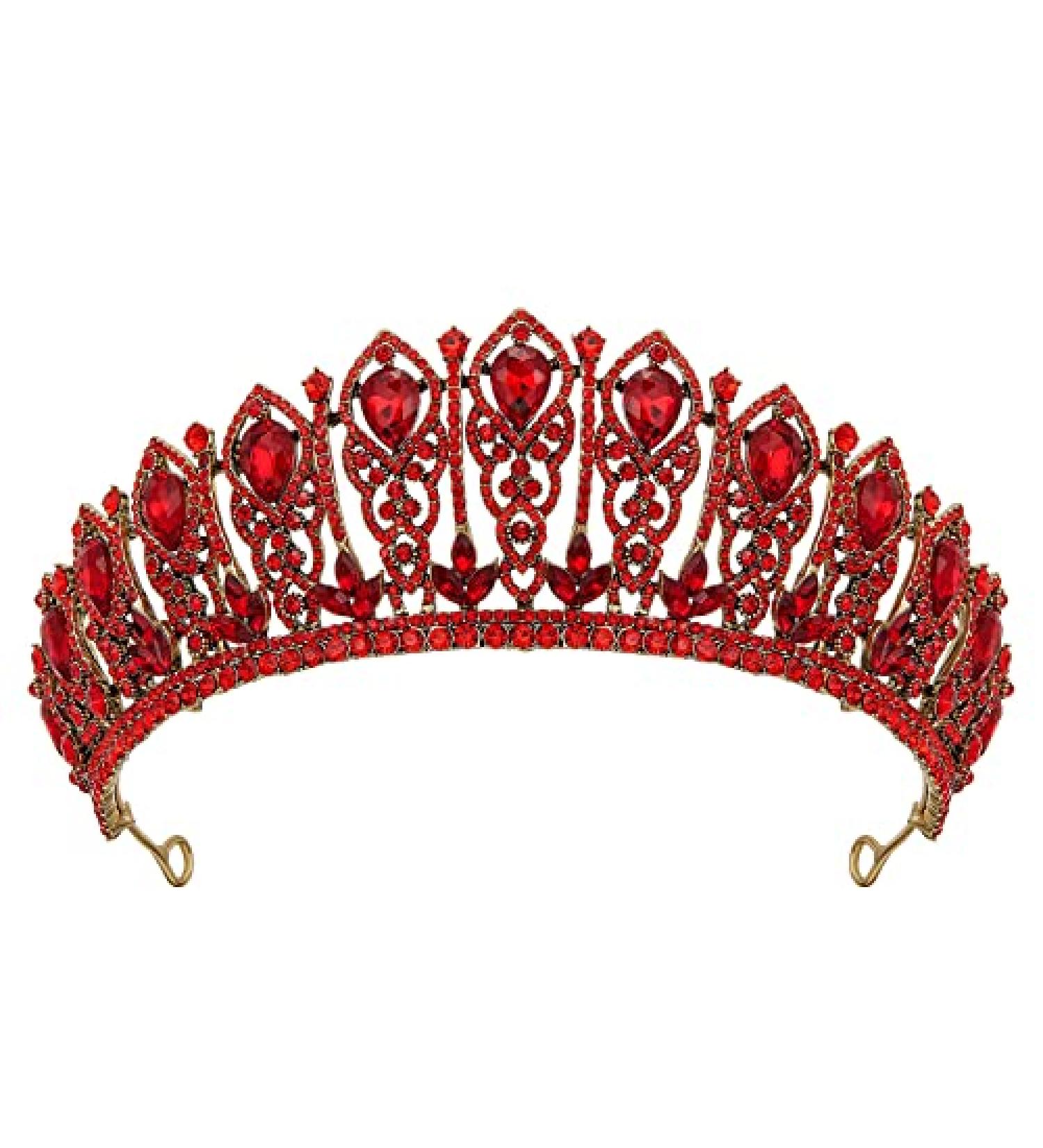 Red Queen Crown Headband for Prom, Quinceanera, Wedding - AW BRIDAL - Buy Online on GoSupps.com