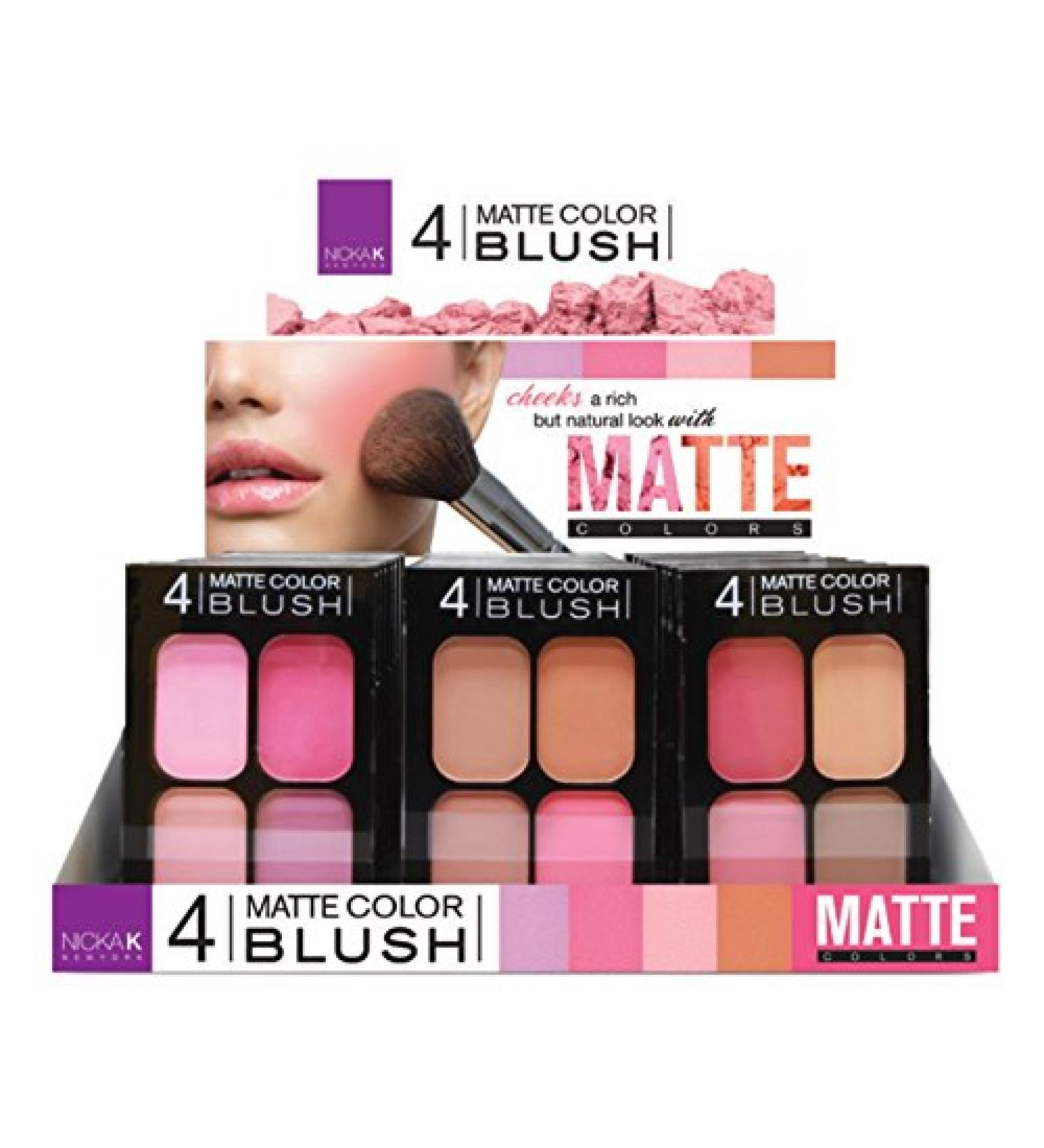 Nicka K 4 Matte color blush Palette Display Case Set 24 Pieces 3.5 Pounds